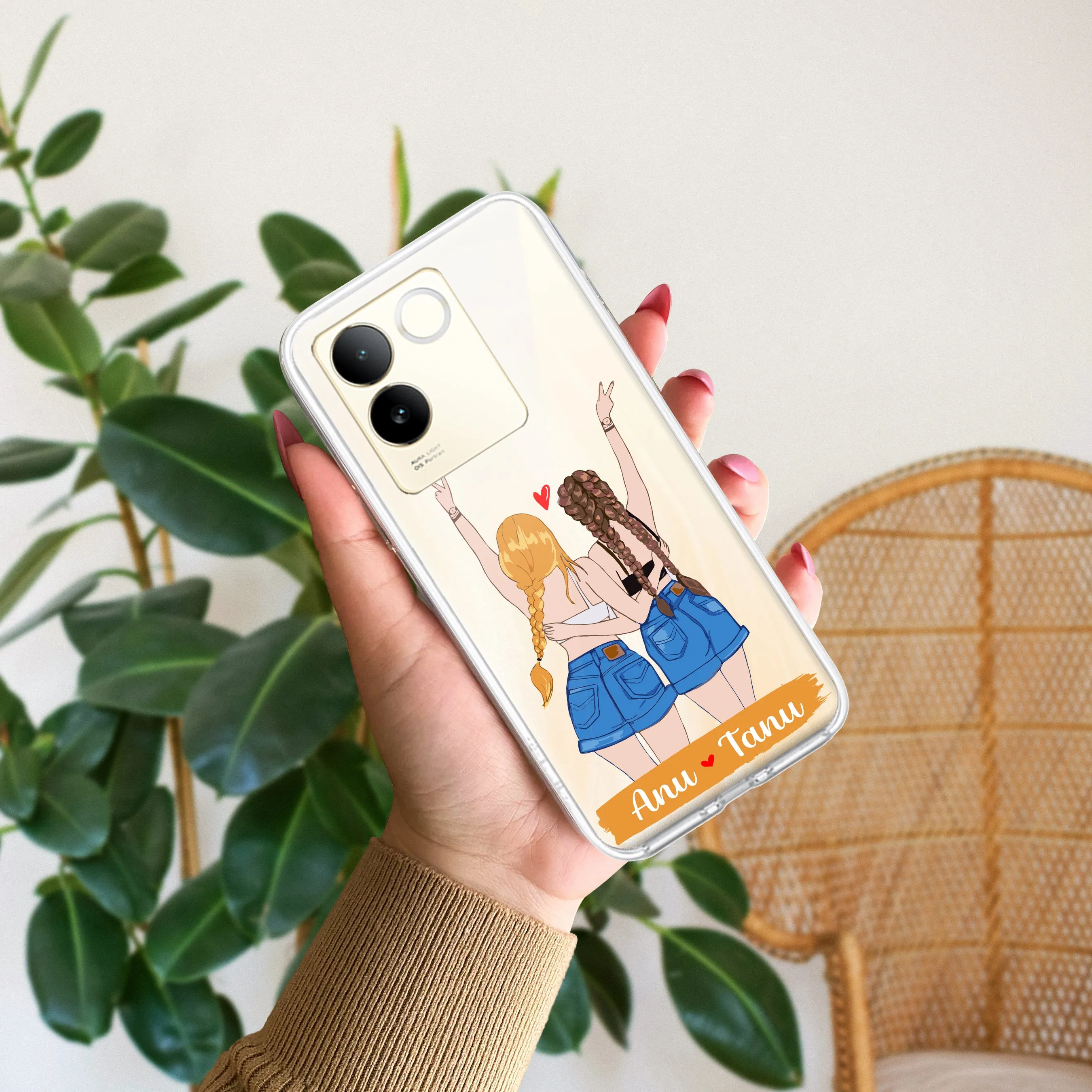 Besties Forever Customize Transparent Silicon Case For Vivo