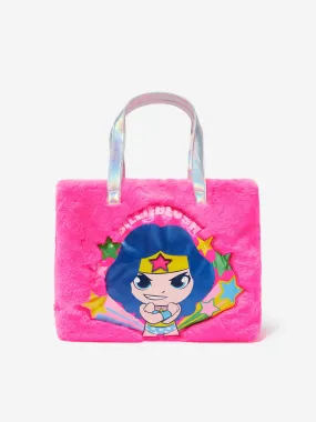 Billieblush Girls DC Comics Faux Shearling Bag in Pink