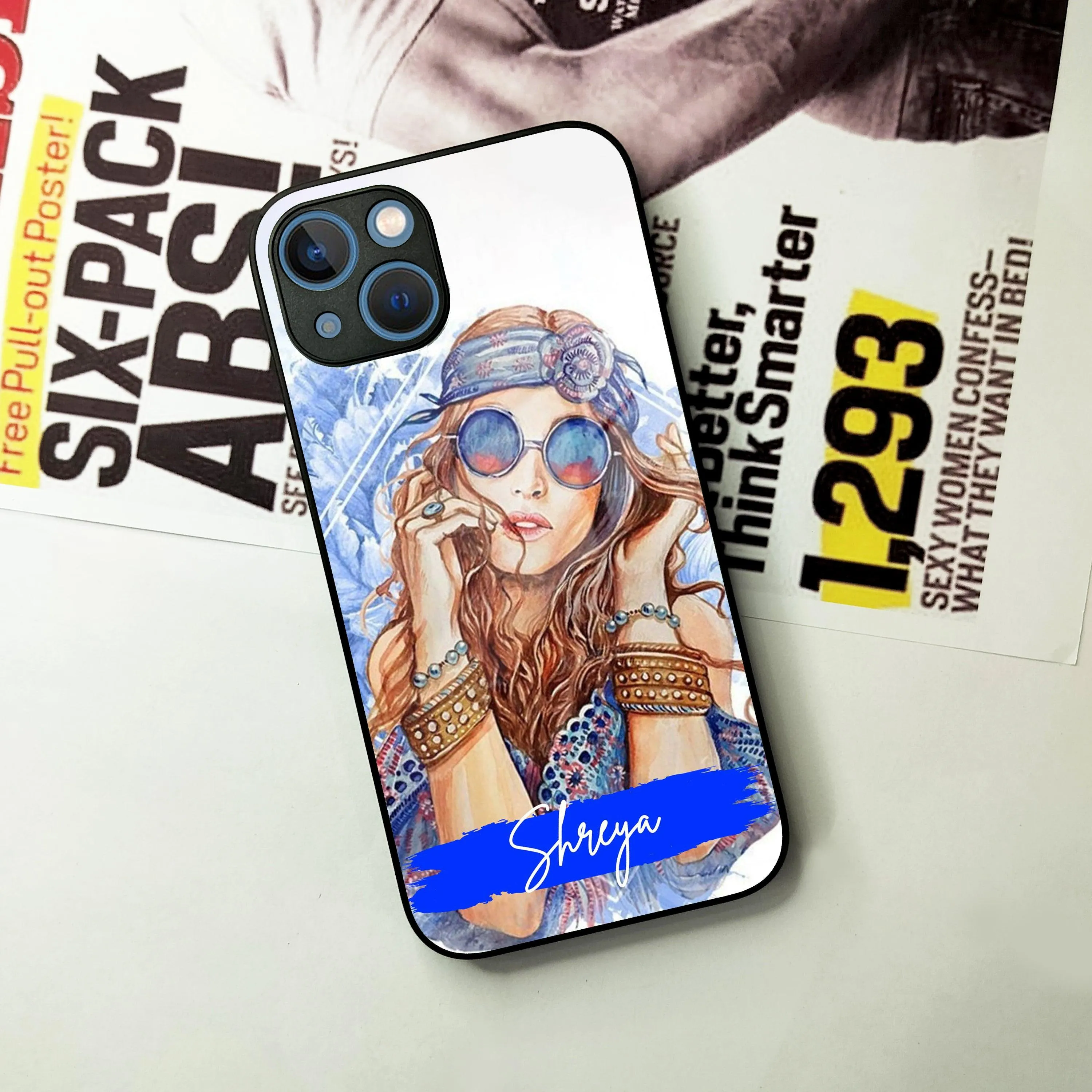 Bindass Babe Customize Glass Case Cover For iPhone