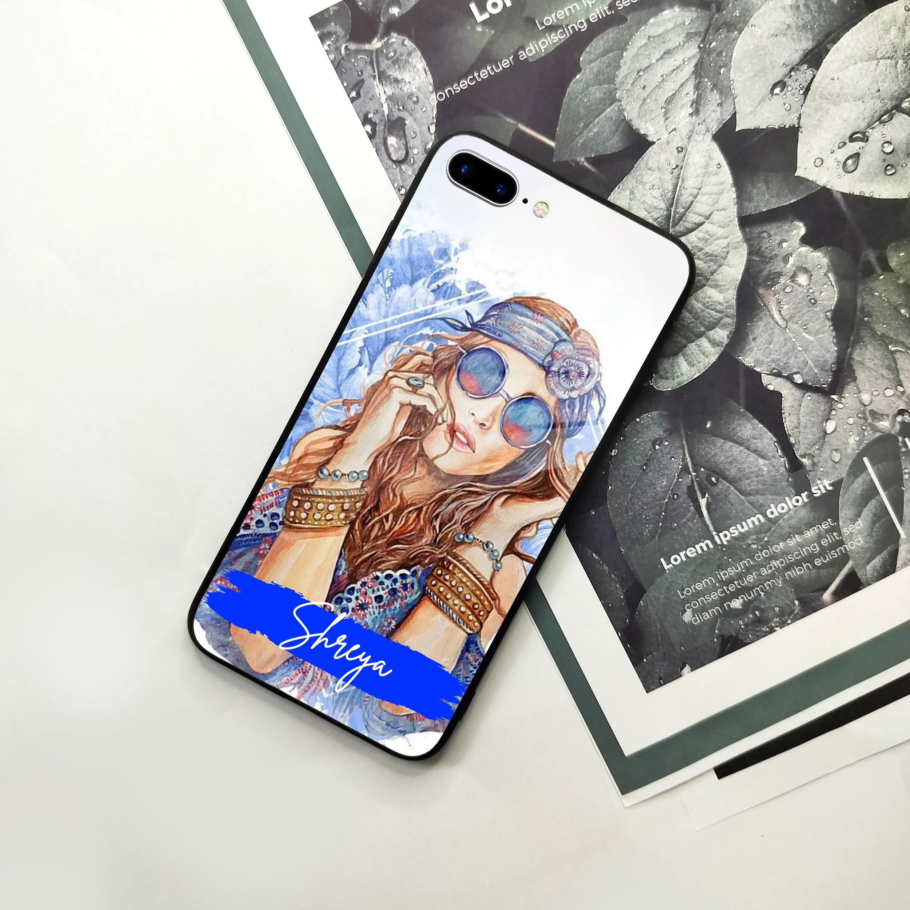 Bindass Babe Customize Glass Case Cover For iPhone