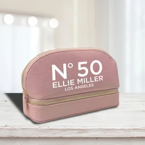 Birthday Celebration Personalized Leather Makeup Jewelry Bag Number Name State 40th 50th Makeup Case for Her Custom Birthday Gift (BMB1002)