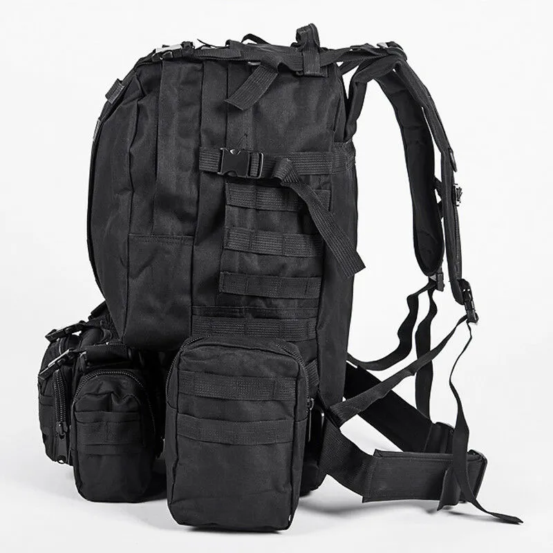 Black 55L Military Sports Tactical Camping Hiking Backpack Luggage Rucksack Bag