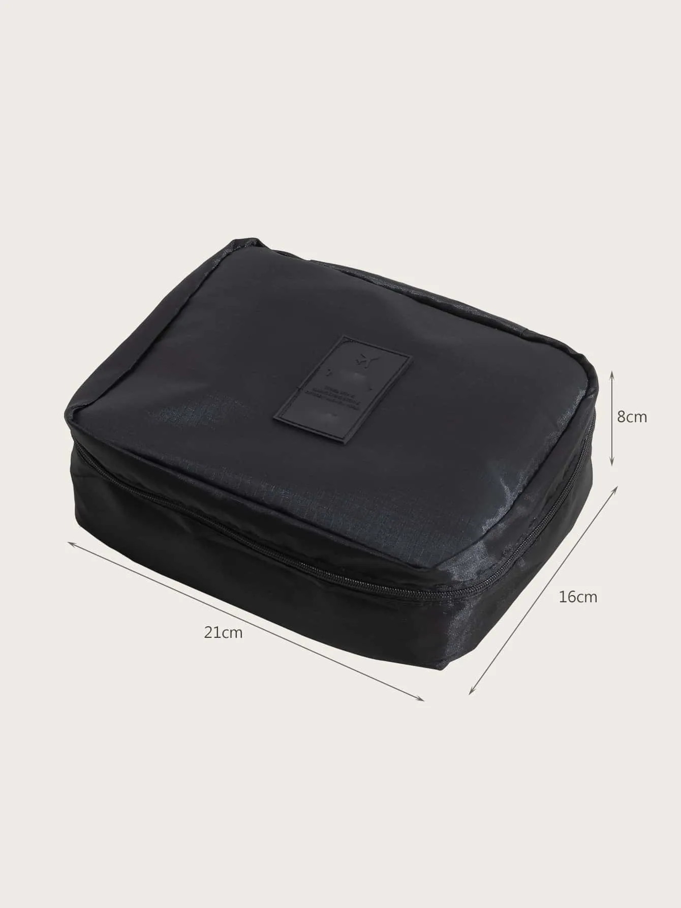 Black Portable Travel Toiletry Bag Cosmetic Bag With Handle & Divider