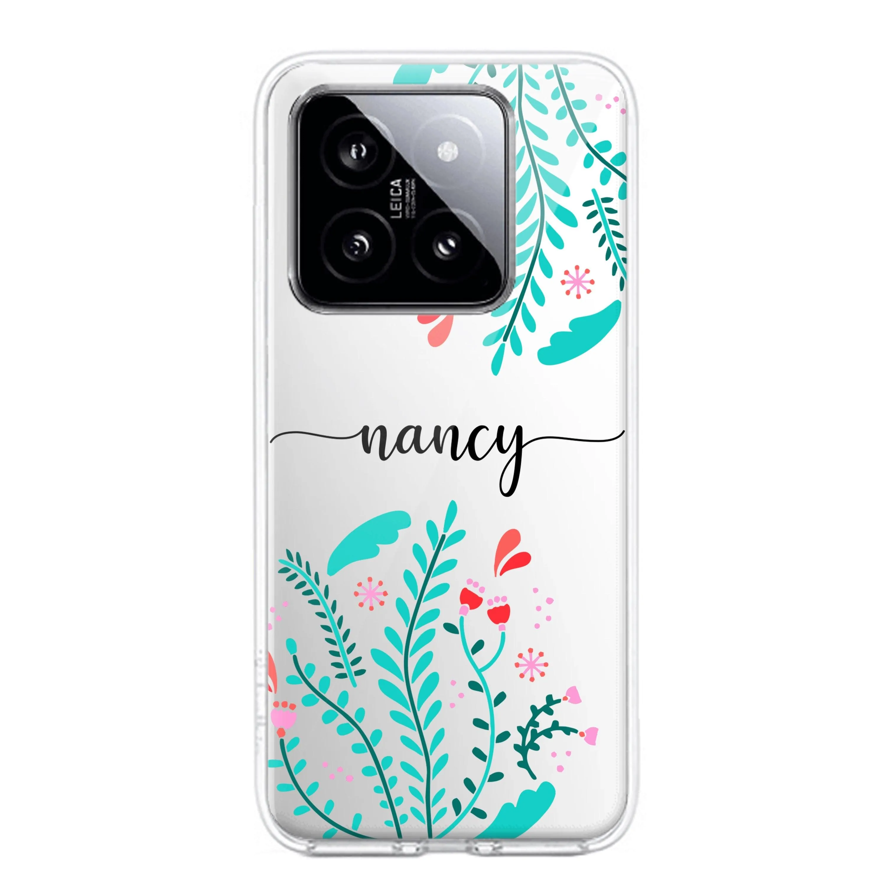 Blue Floral Customize Transparent Silicon Case For Redmi/Xiaomi