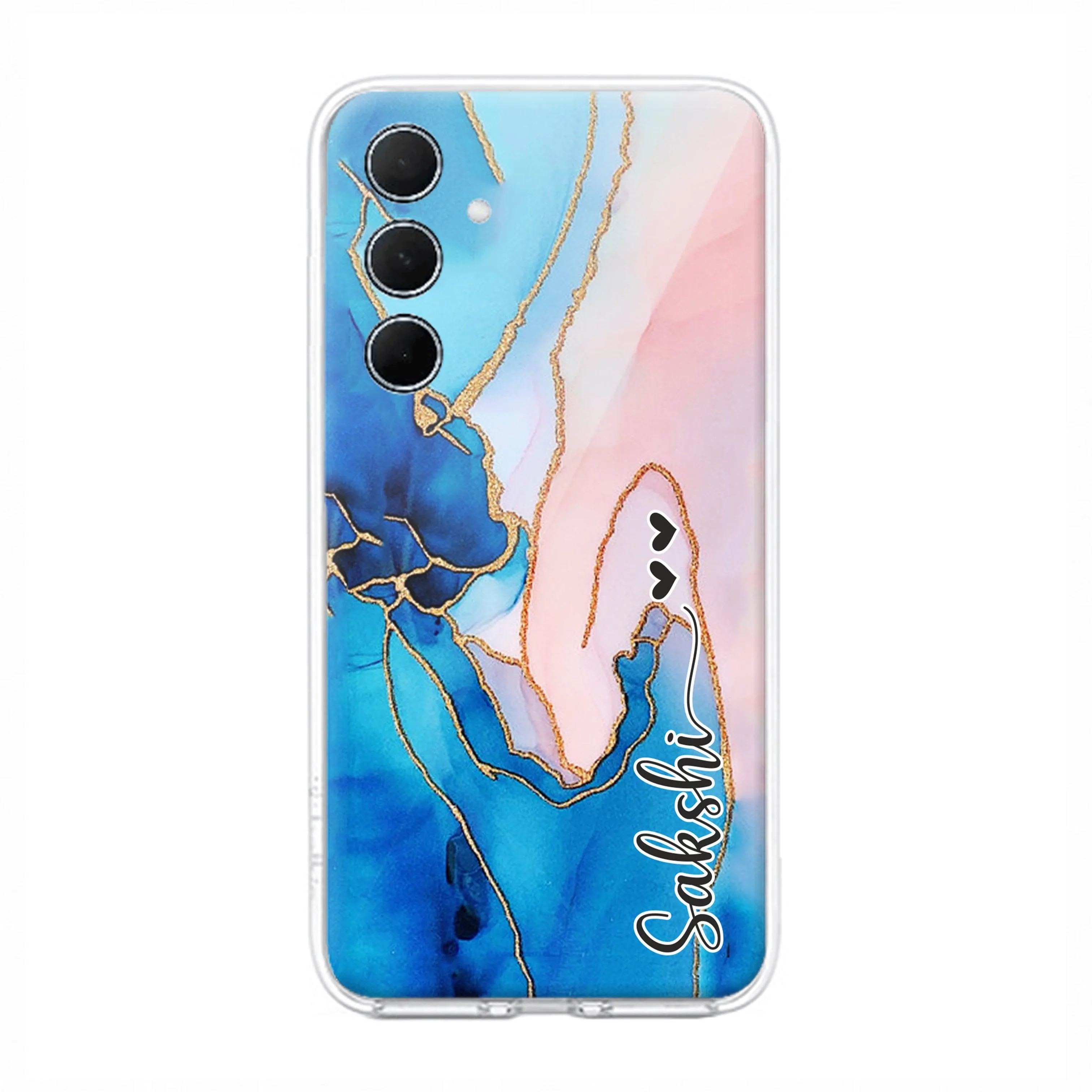 Blue Gradient Marble Customize Transparent Silicon Case For Samsung