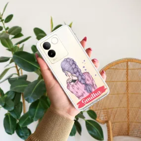 Braid Girl Customize Transparent Silicon Case For Vivo