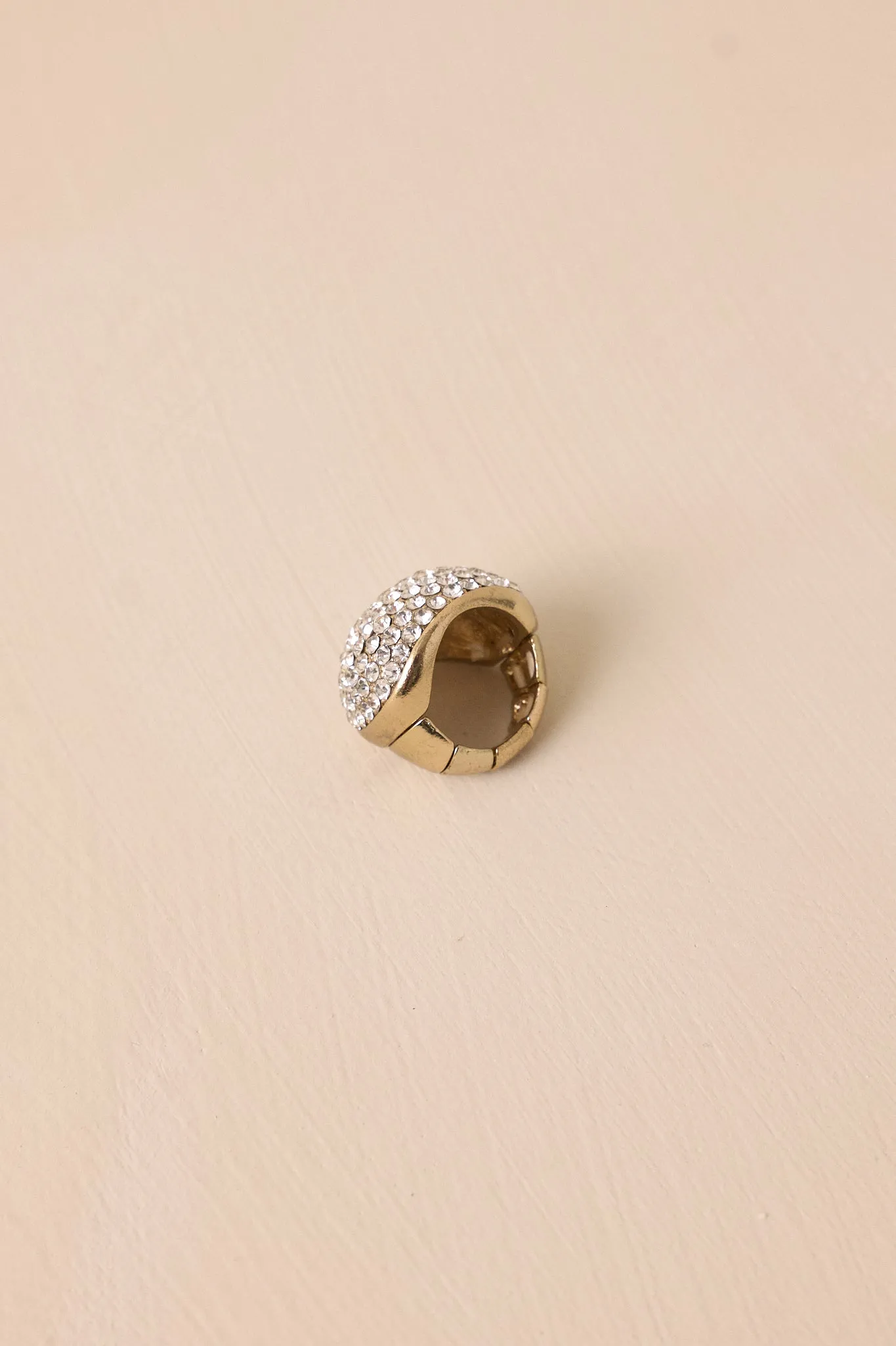 Bright Future Gold Pavè Rhinestone Dome Ring