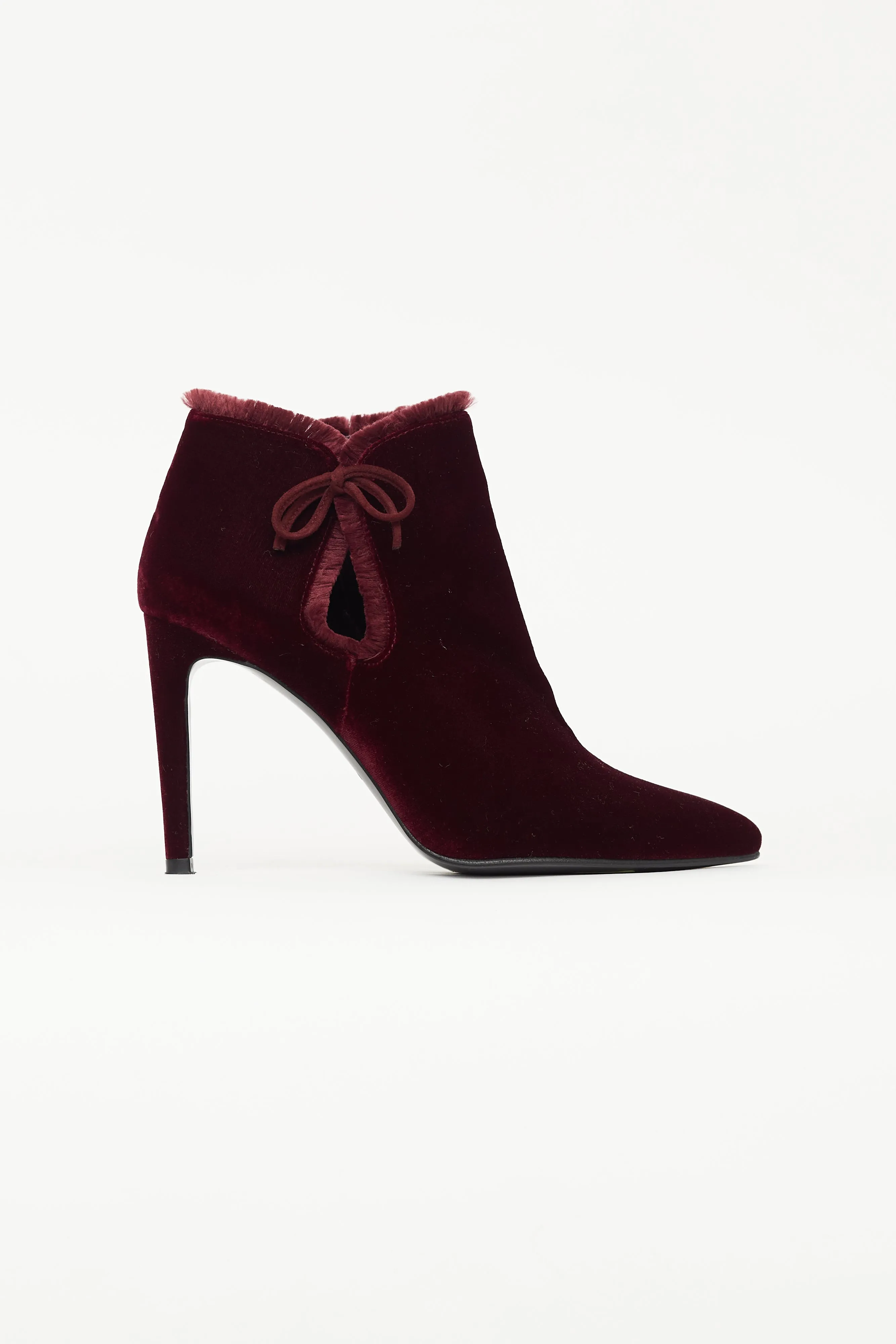 Burgundy Velvet Lashes Boot