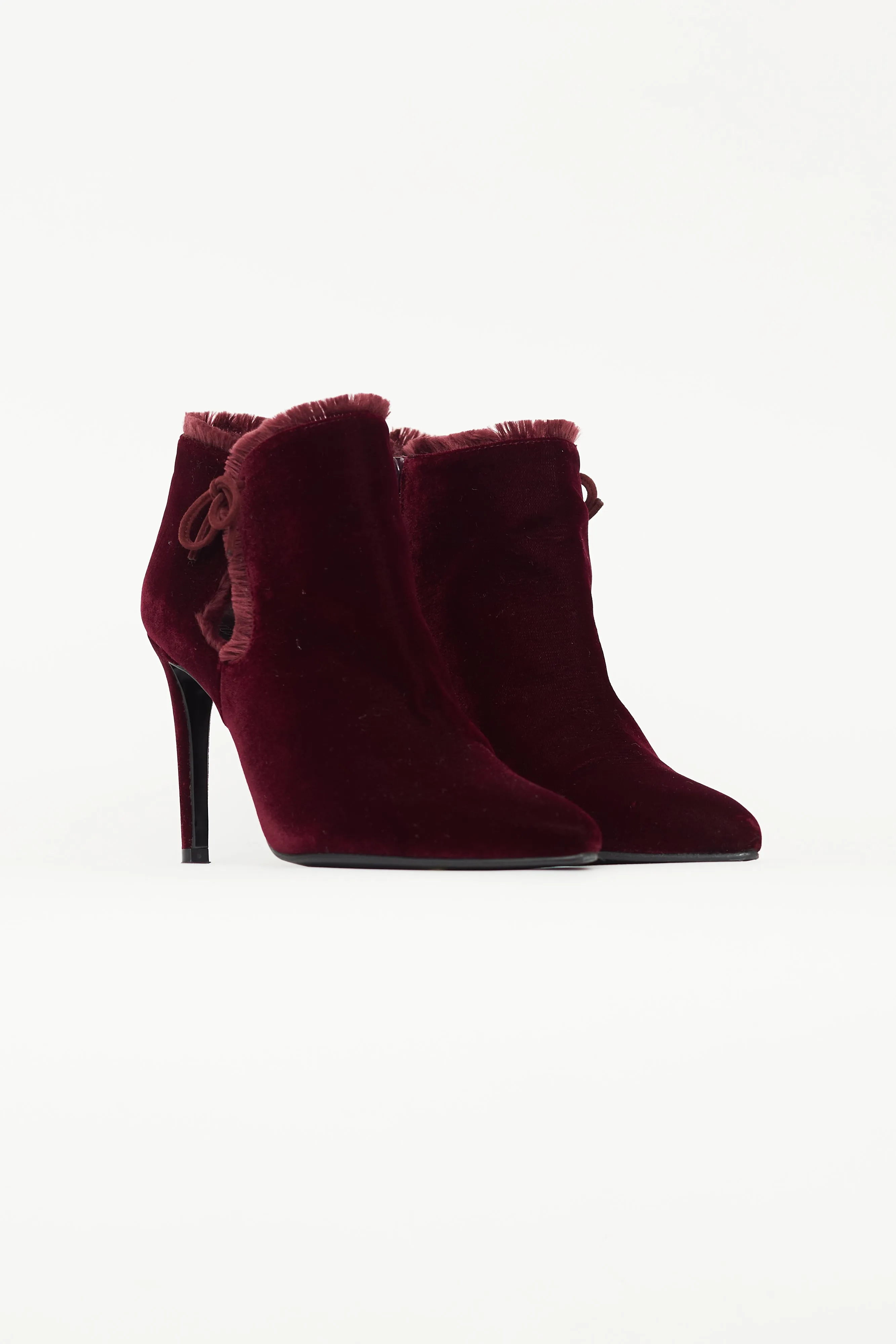 Burgundy Velvet Lashes Boot