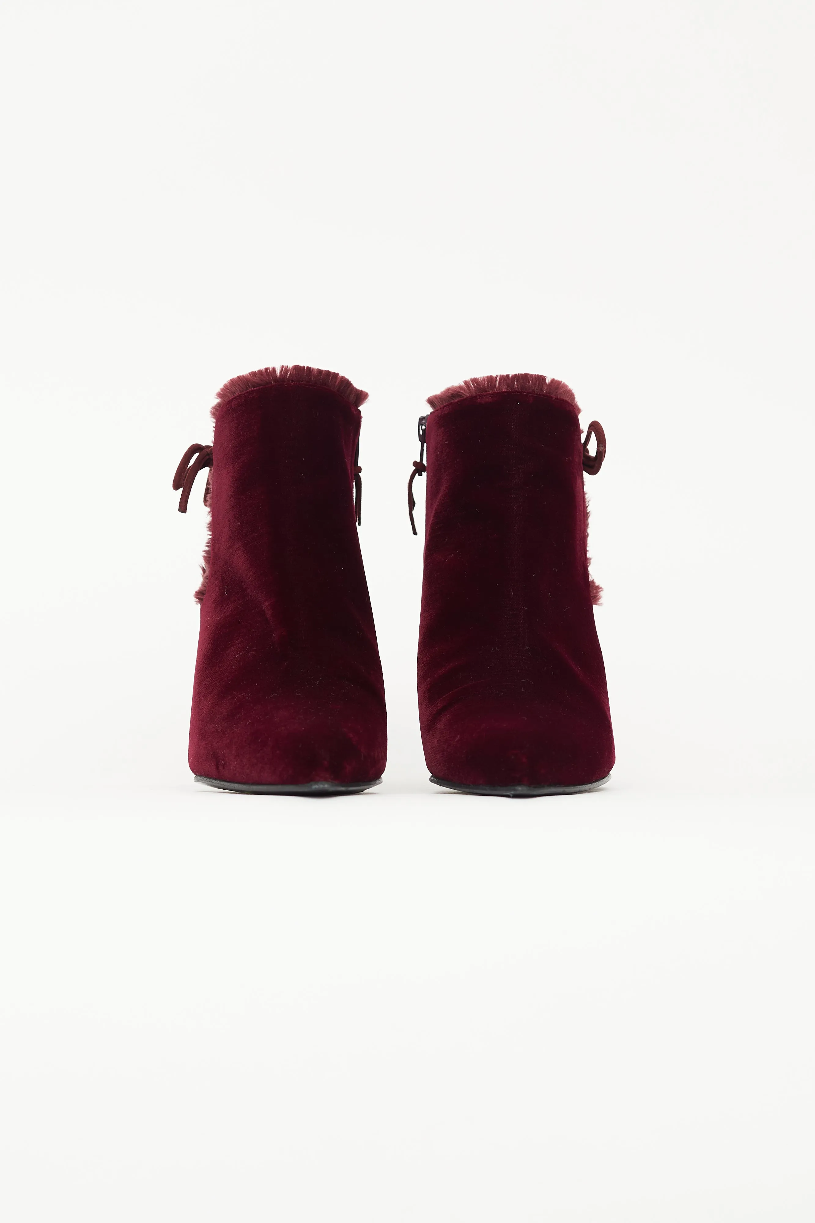 Burgundy Velvet Lashes Boot