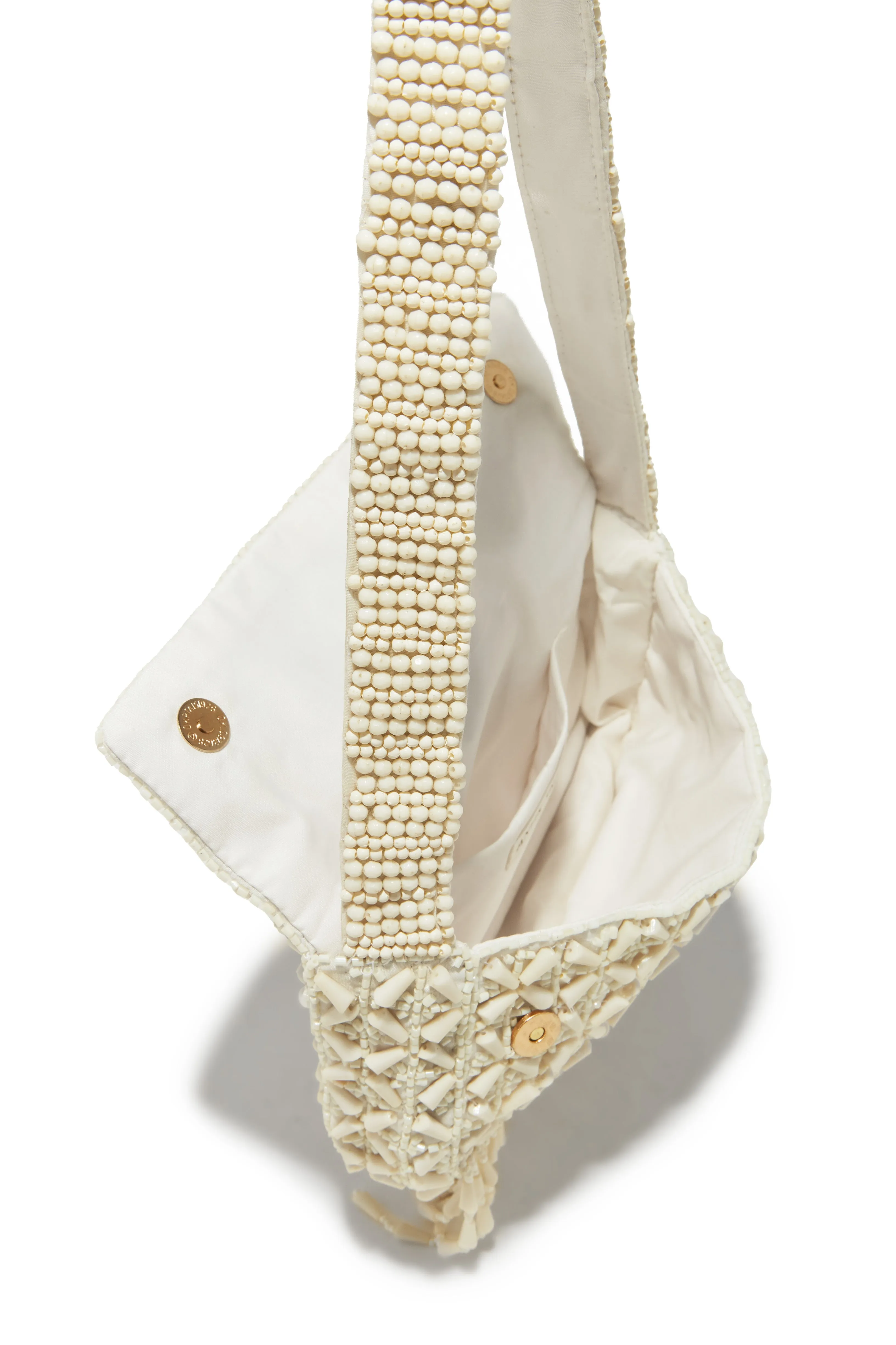 Camilia Beaded Shoulder Bag - Cream