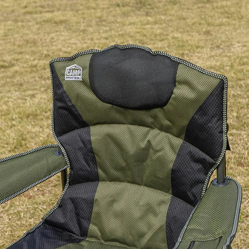 Campmaster Expedition Deluxe Camping Chair with Side Pocket Olive