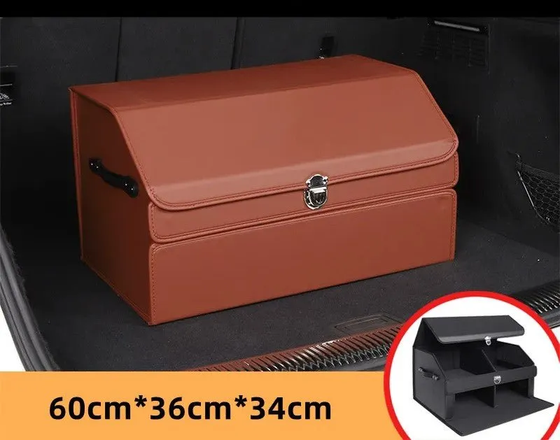 Car Trunk Organizer – Transform Your Vehicle with This Stylish Multi-Functional Leather Storage Bag for Effortless Tidying and Tool Management