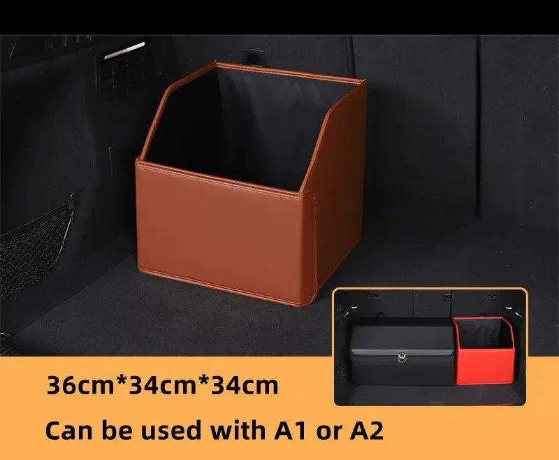 Car Trunk Organizer – Transform Your Vehicle with This Stylish Multi-Functional Leather Storage Bag for Effortless Tidying and Tool Management