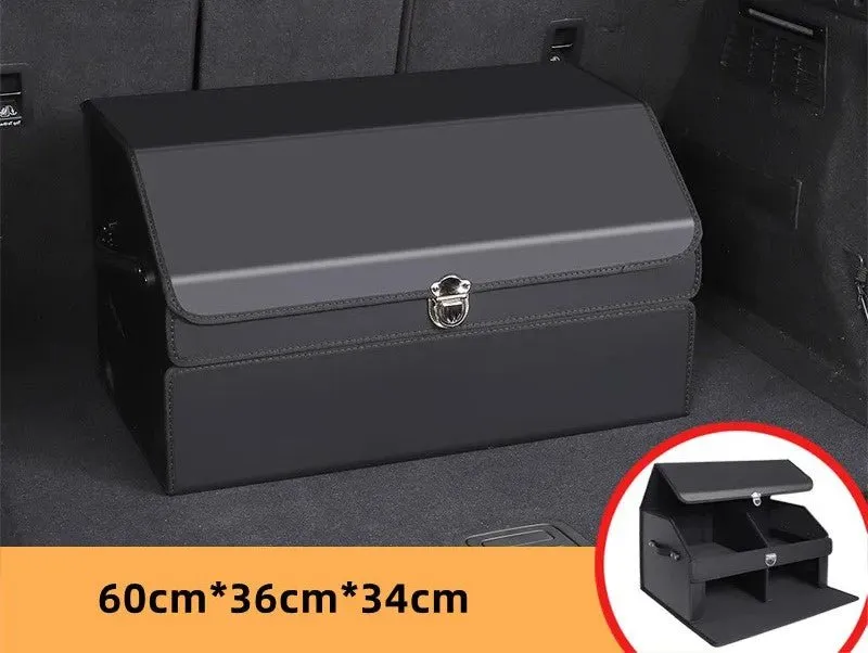 Car Trunk Organizer – Transform Your Vehicle with This Stylish Multi-Functional Leather Storage Bag for Effortless Tidying and Tool Management