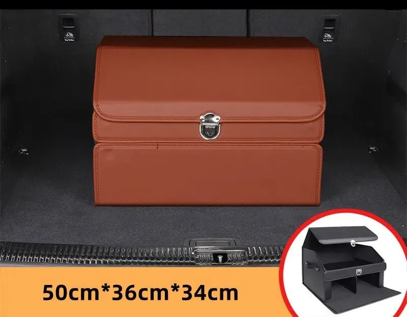 Car Trunk Organizer – Transform Your Vehicle with This Stylish Multi-Functional Leather Storage Bag for Effortless Tidying and Tool Management