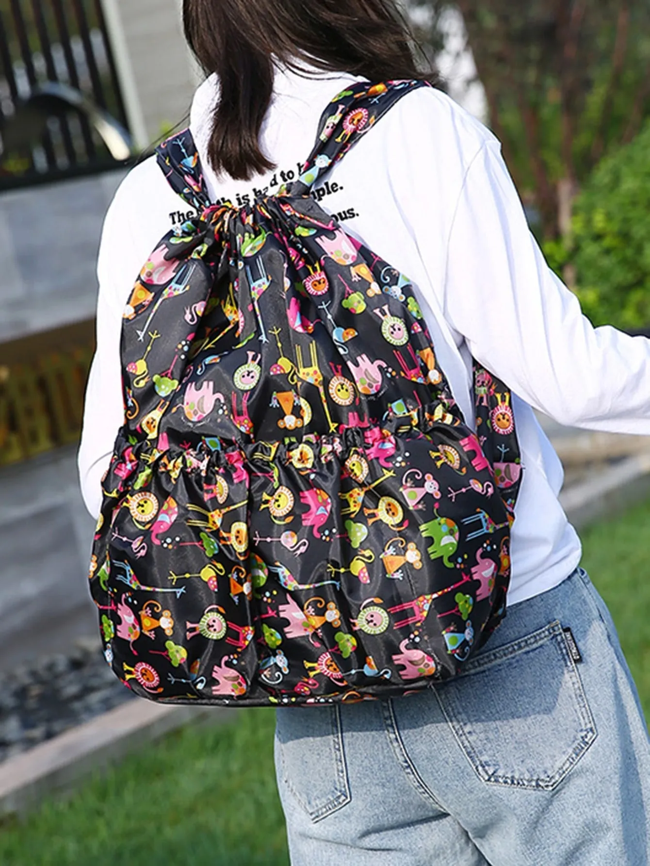 Cartoon Graphic Drawstring Backpack