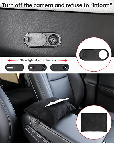 Central Console Storage Tray 5 Pcs, Suitable for 2021 Tesla Model 3 Model Y Armrest Box/Hidden Box (Felt pad) /Tissue Bag/Car Camera Cover