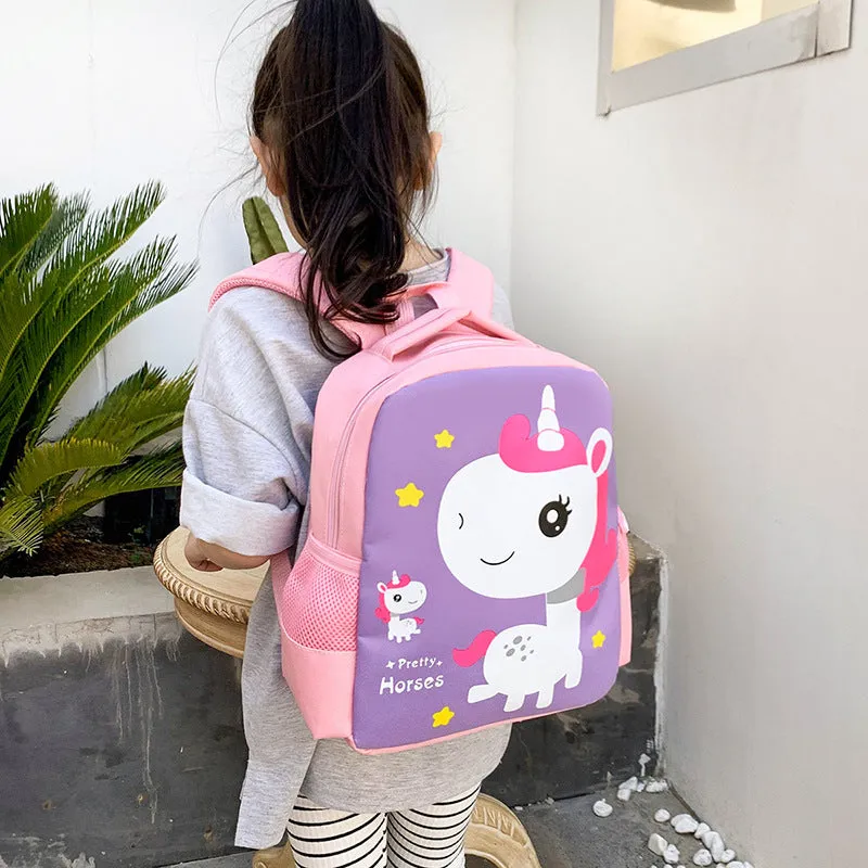 Children's School Bag Boys And Girls Dinosaur Cartoon Cute Kindergarten Backpack Ultralight Waterproof Unicorn Backpack