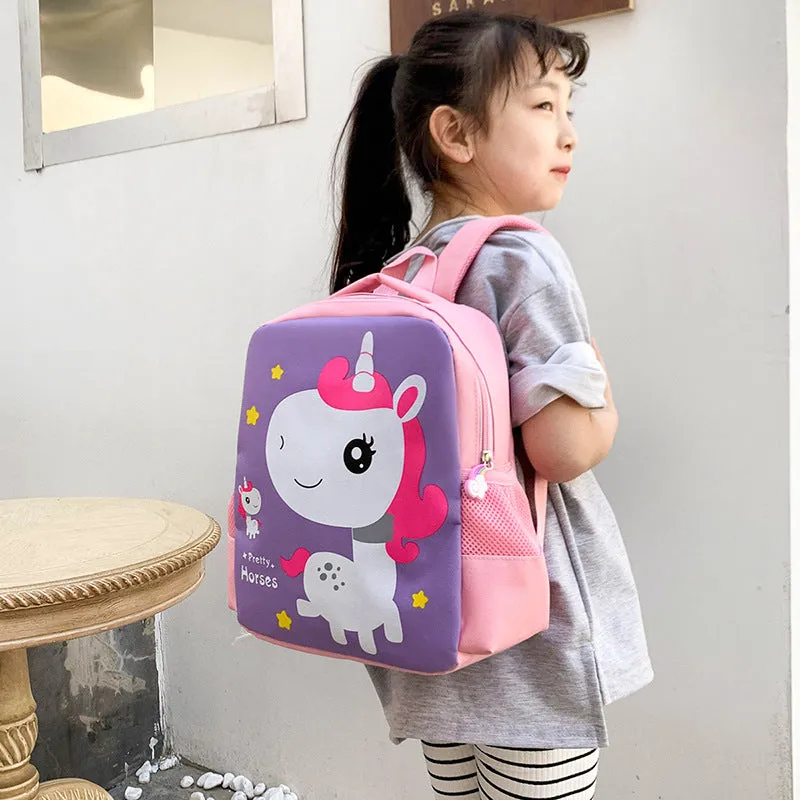 Children's School Bag Boys And Girls Dinosaur Cartoon Cute Kindergarten Backpack Ultralight Waterproof Unicorn Backpack