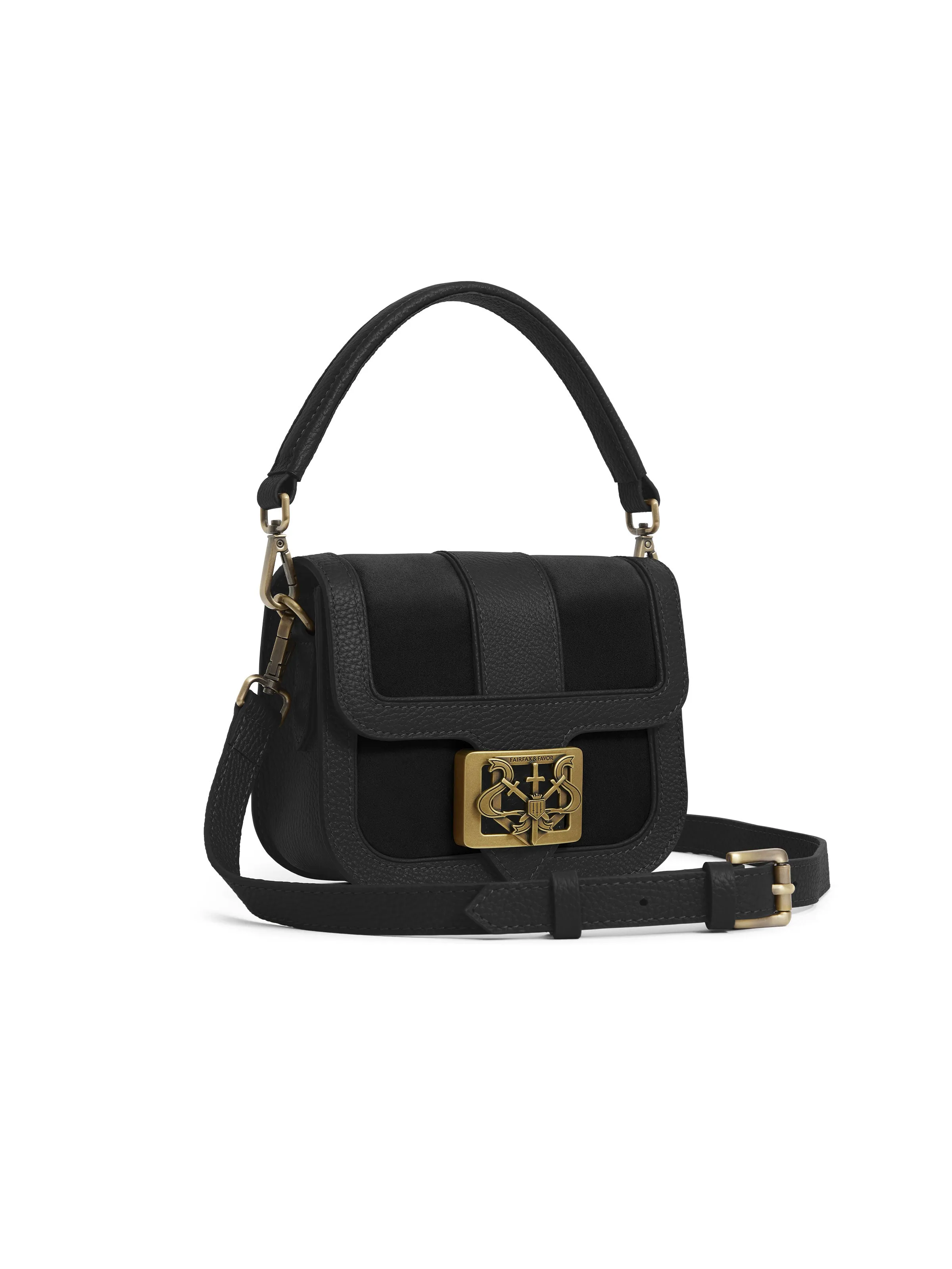 Clarence Handbag - Black Suede