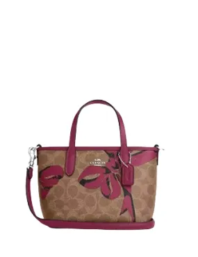 Coach City Mini Tote Bag In Signature Canvas With Bow Print