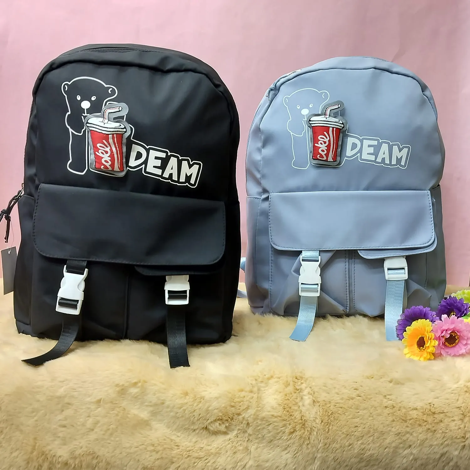 Coke Bear Theme Fancy Backpack.