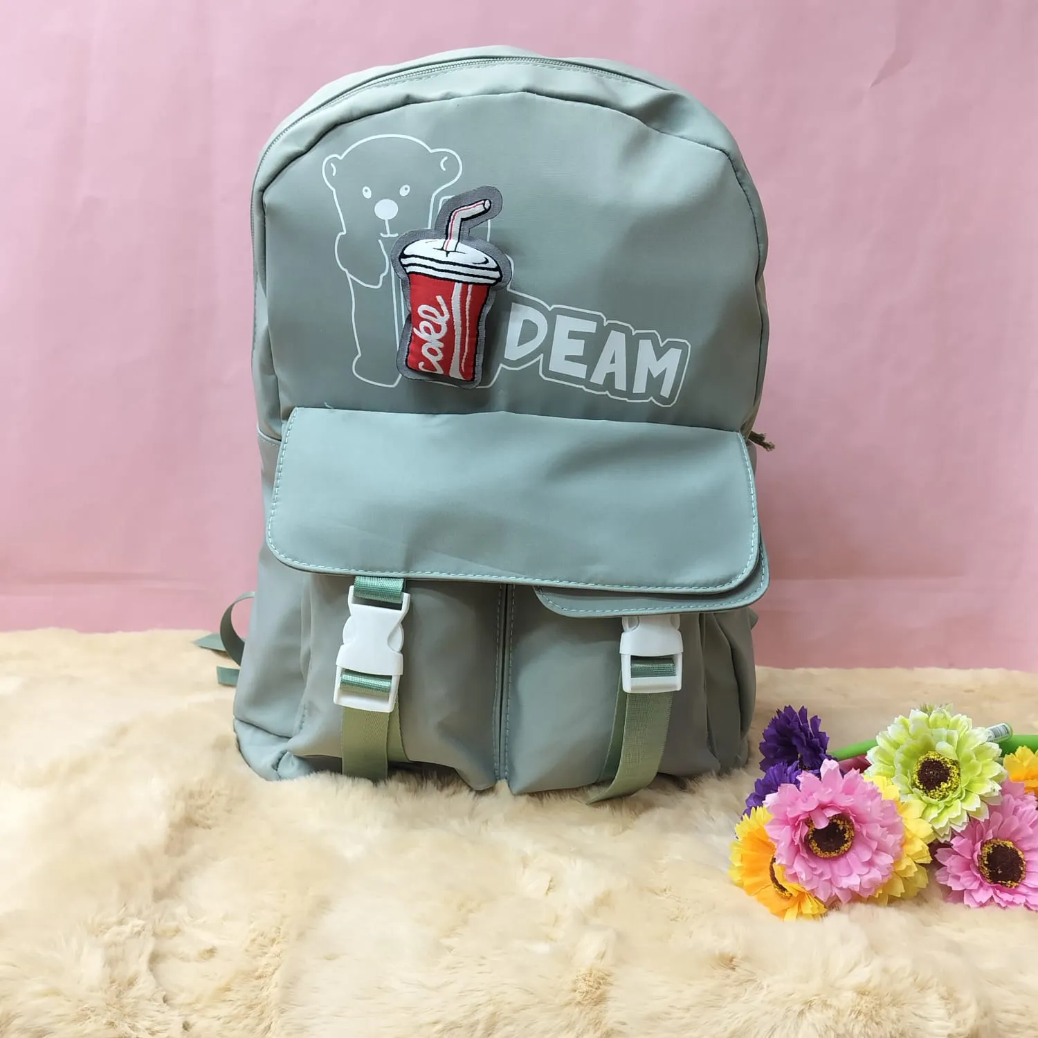 Coke Bear Theme Fancy Backpack.