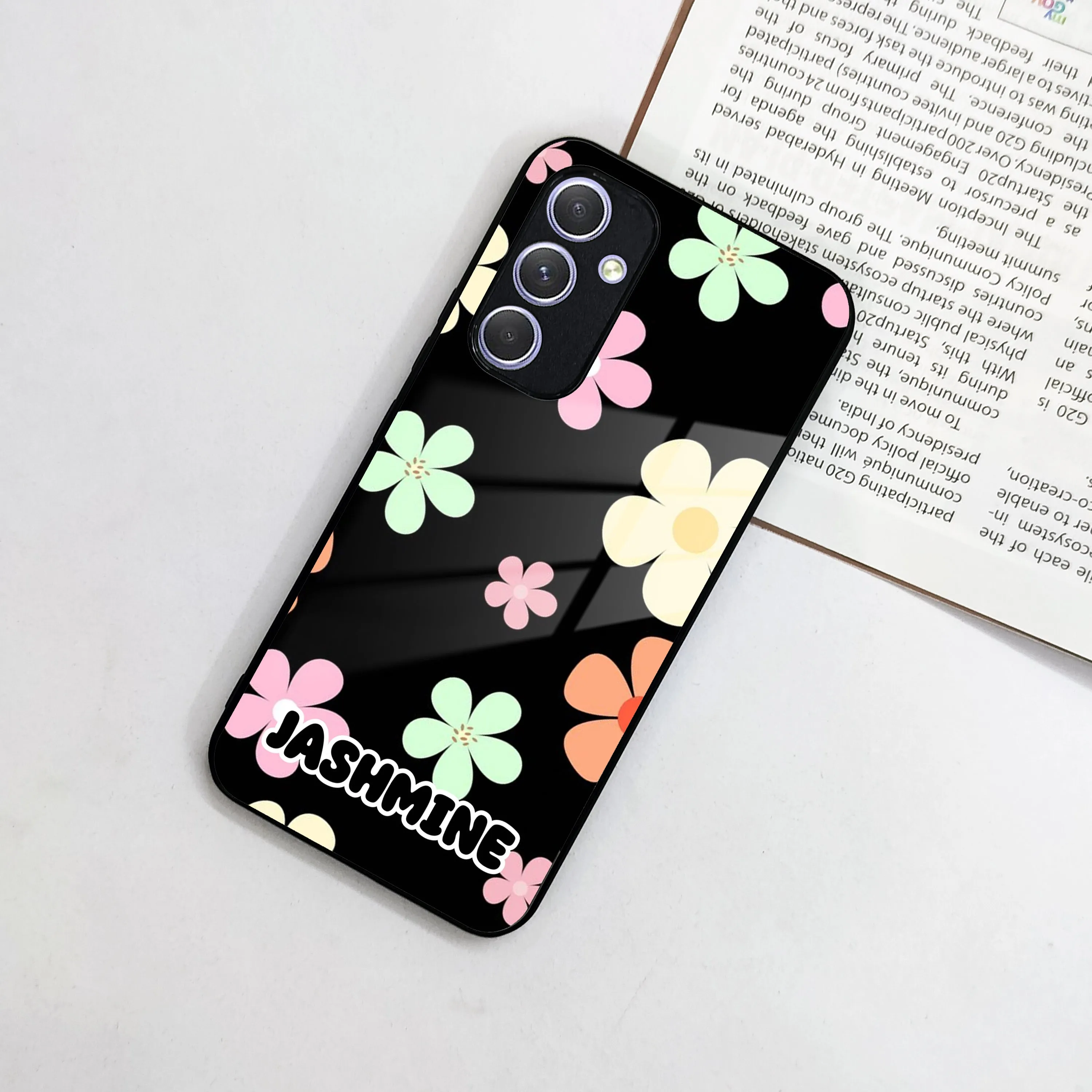 Colorfull Daisy Floral Glass Case Cover For Samsung