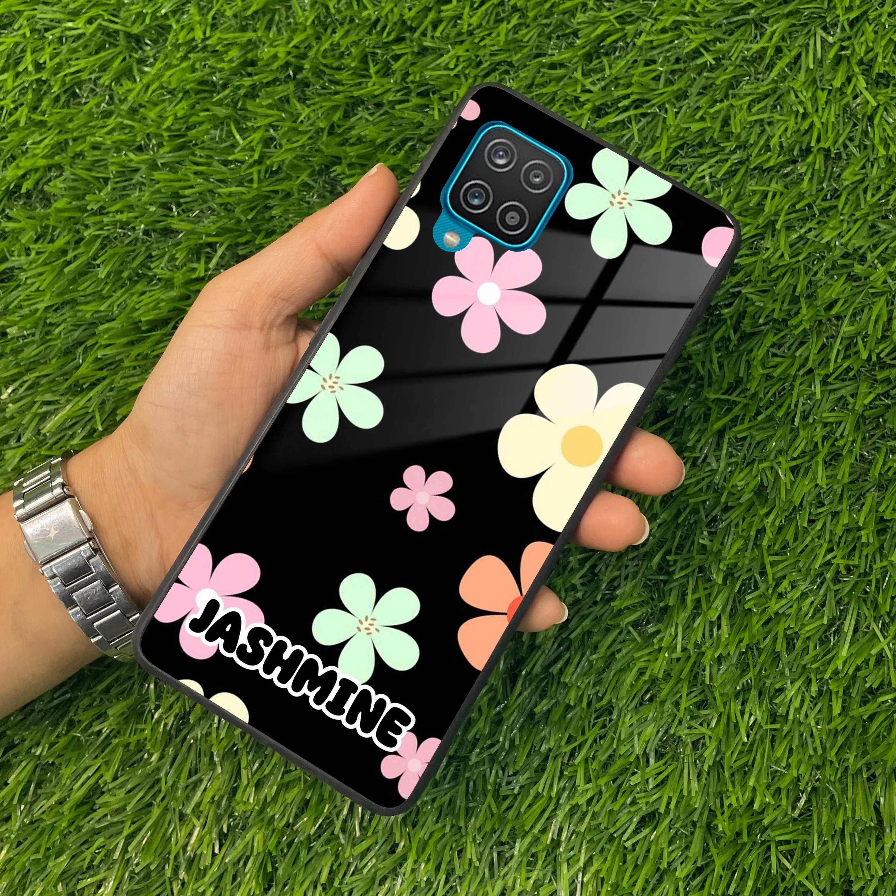 Colorfull Daisy Floral Glass Case Cover For Samsung