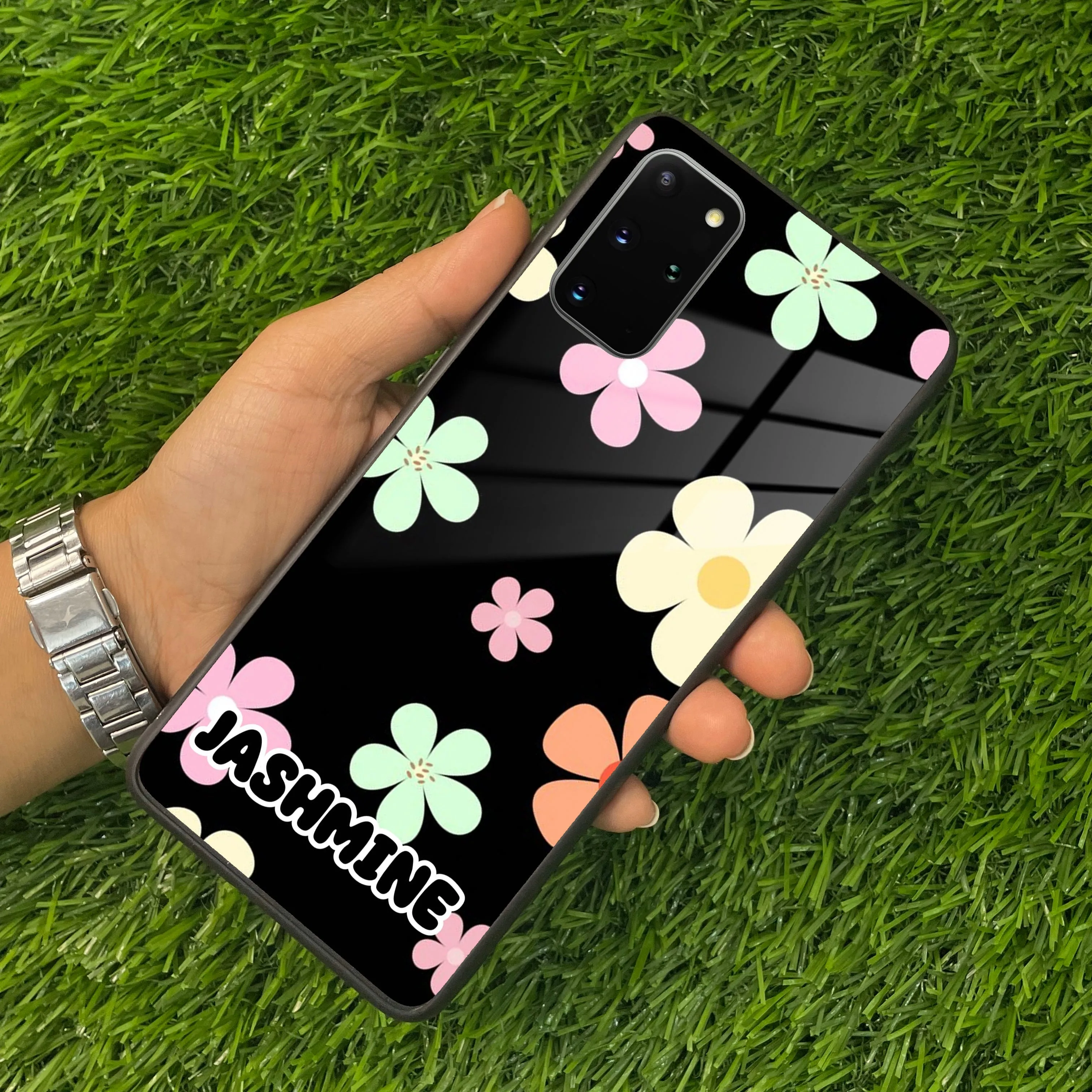 Colorfull Daisy Floral Glass Case Cover For Samsung