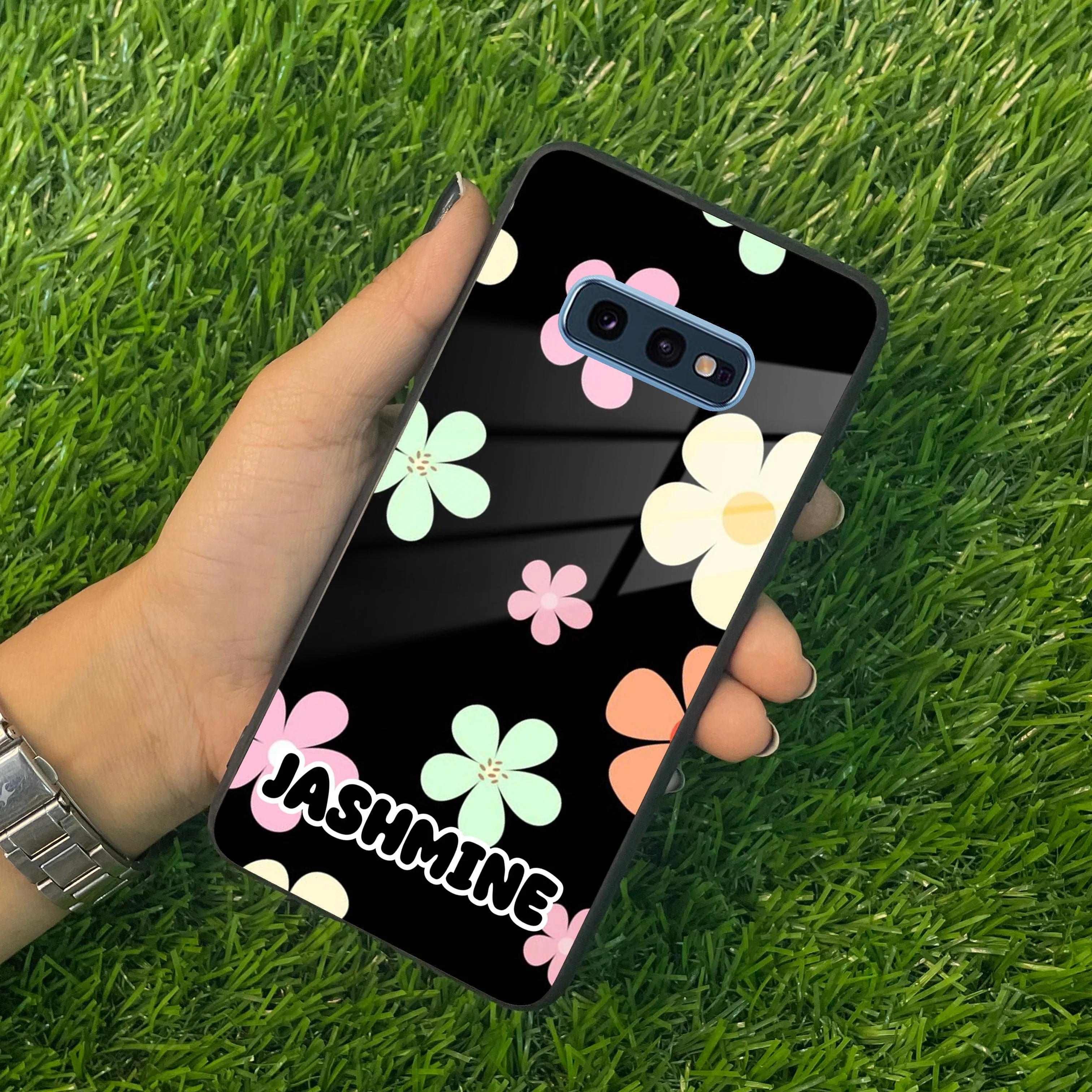 Colorfull Daisy Floral Glass Case Cover For Samsung