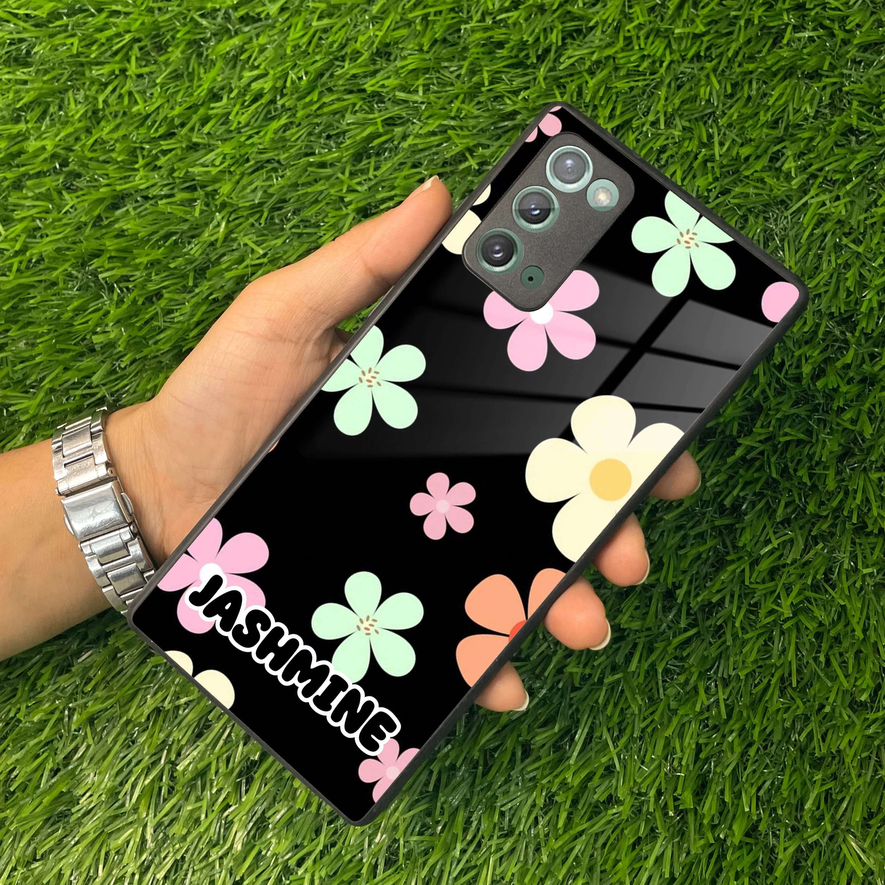 Colorfull Daisy Floral Glass Case Cover For Samsung