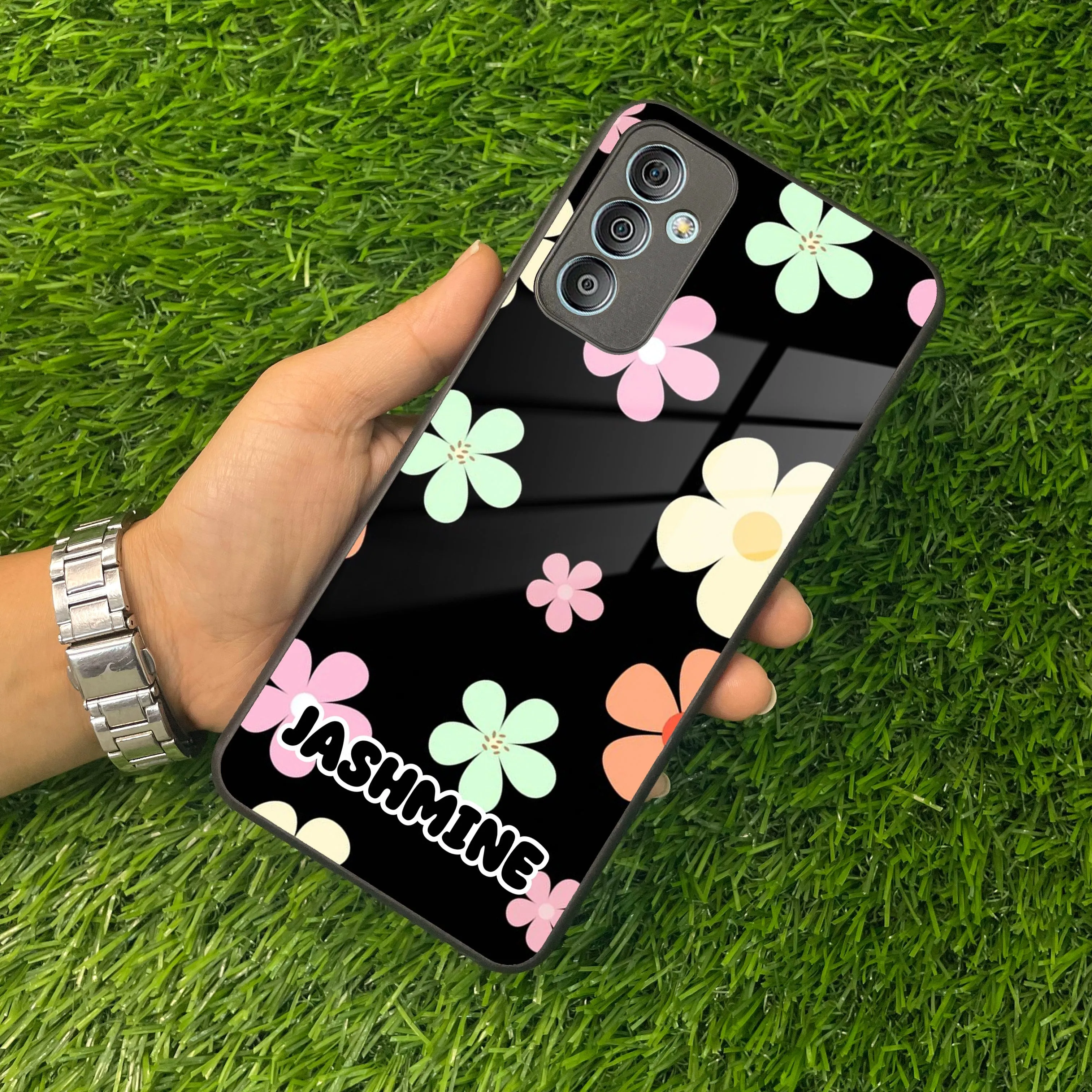 Colorfull Daisy Floral Glass Case Cover For Samsung