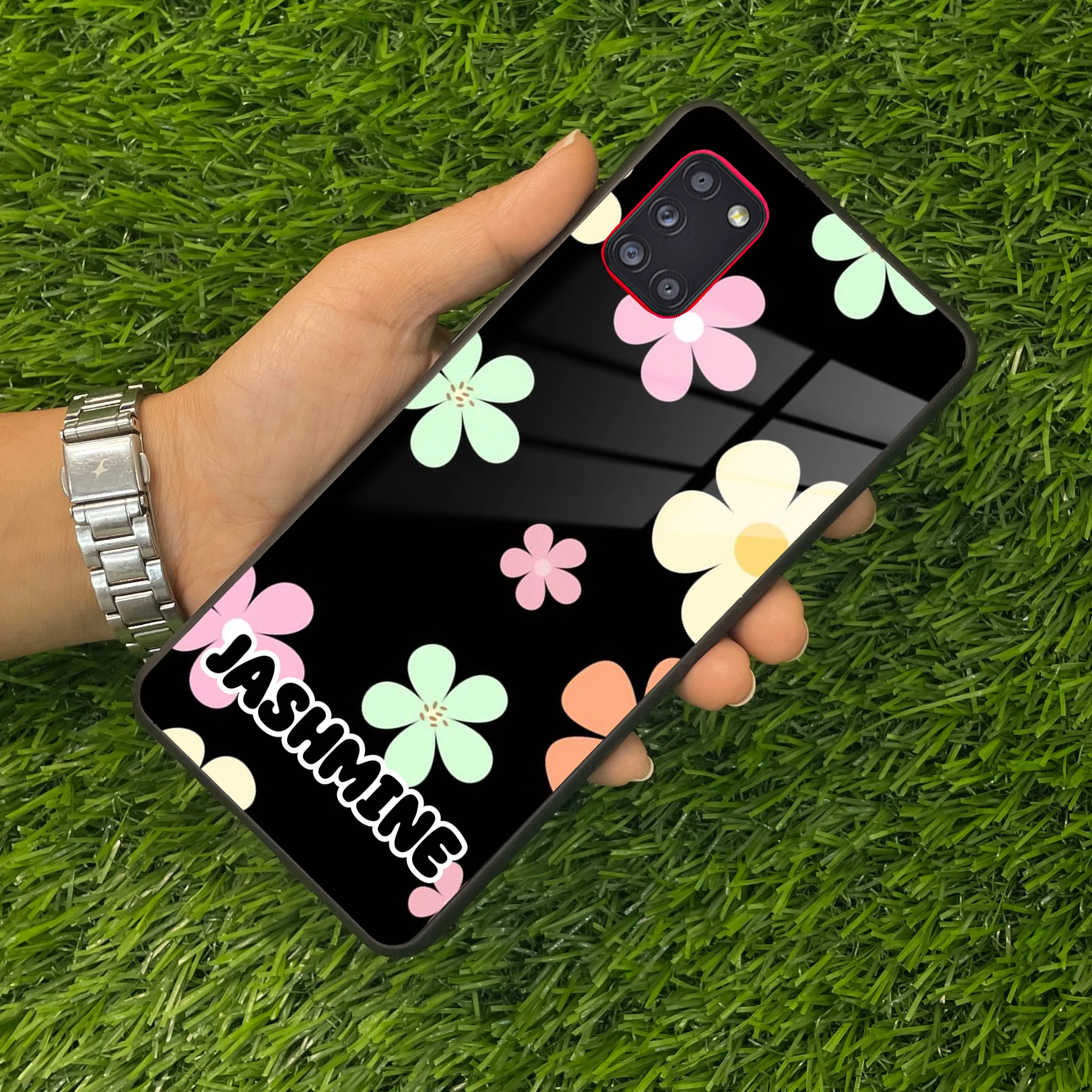 Colorfull Daisy Floral Glass Case Cover For Samsung