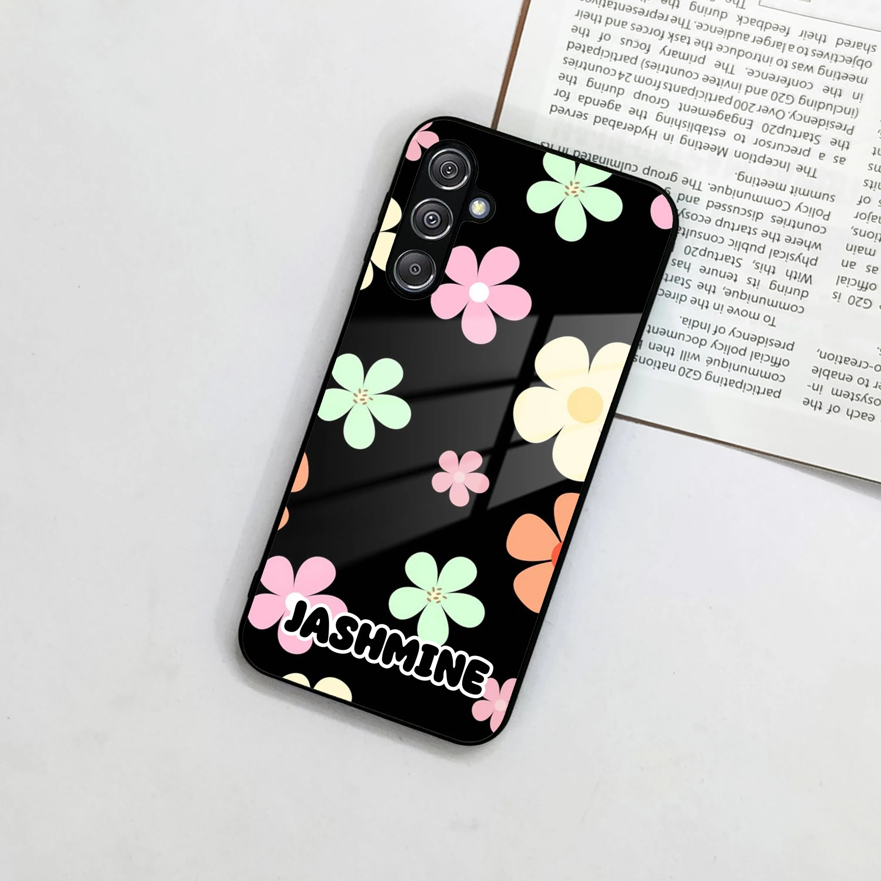 Colorfull Daisy Floral Glass Case Cover For Samsung