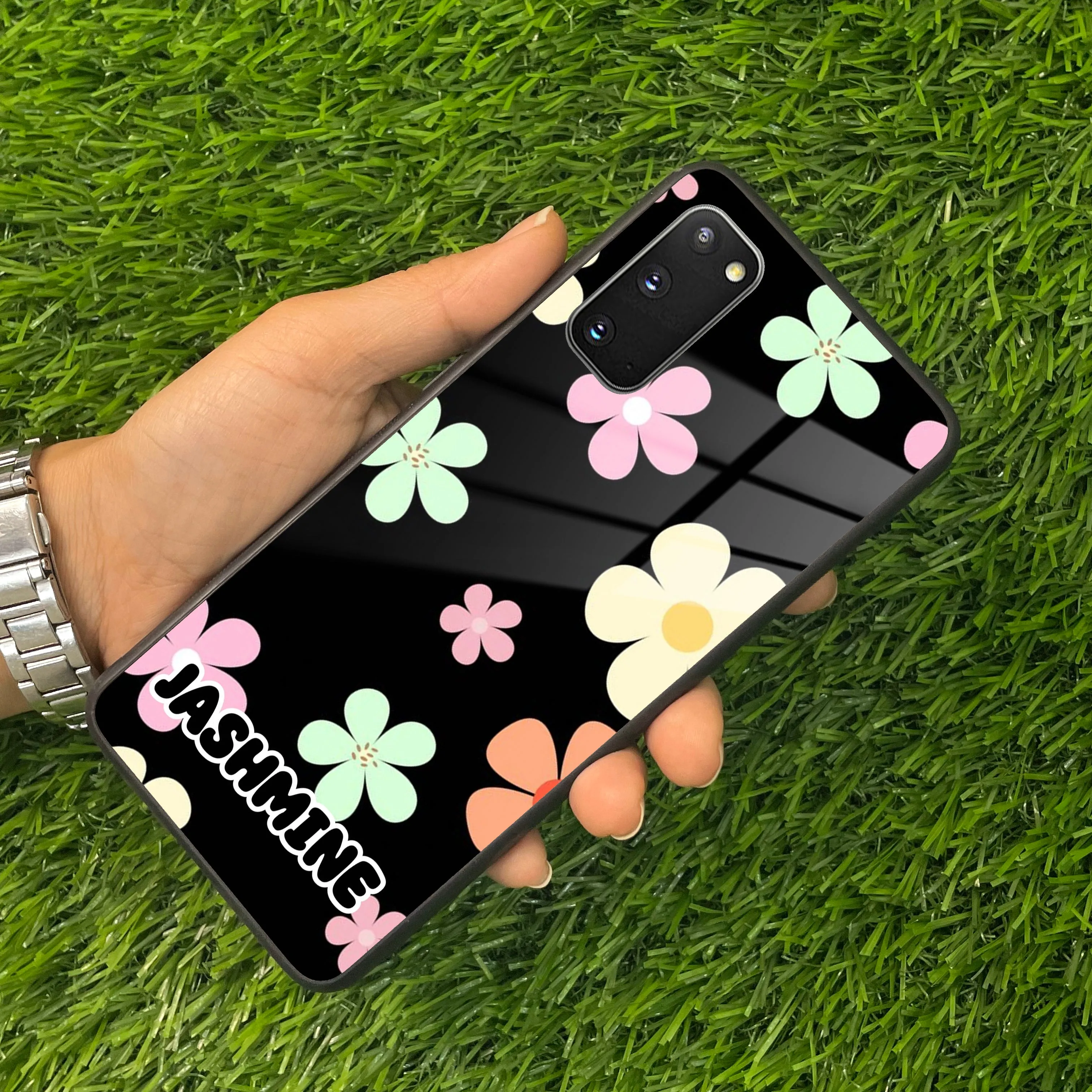 Colorfull Daisy Floral Glass Case Cover For Samsung