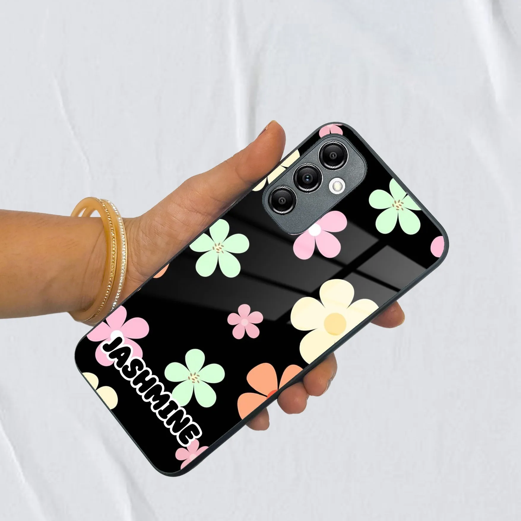 Colorfull Daisy Floral Glass Case Cover For Samsung