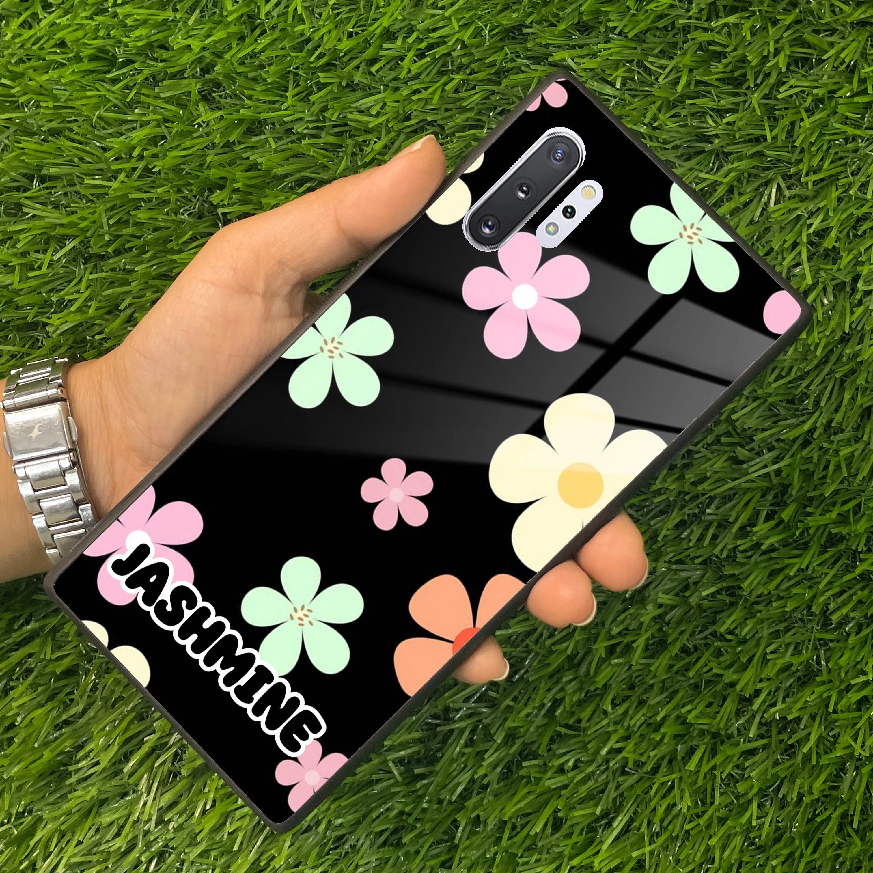 Colorfull Daisy Floral Glass Case Cover For Samsung