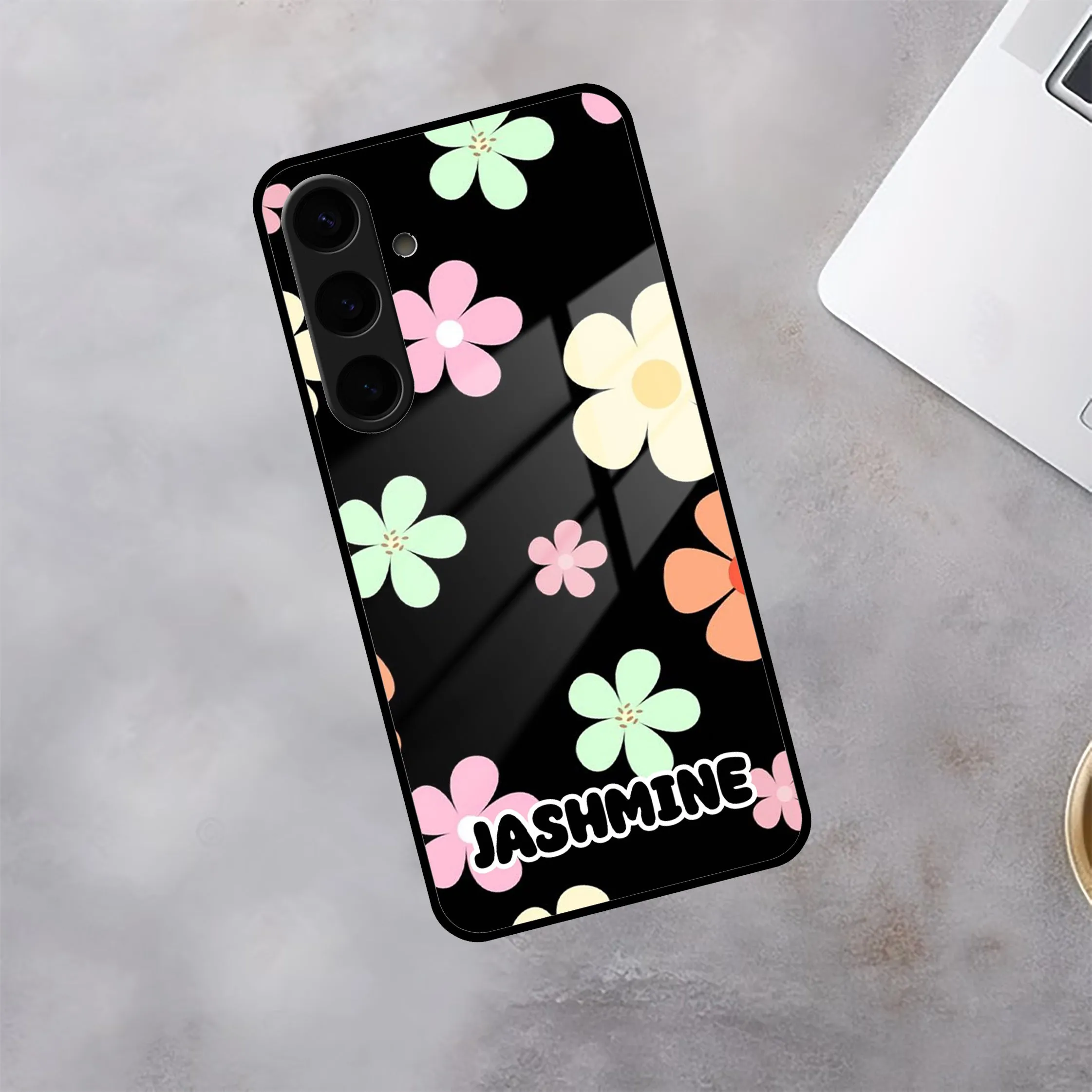 Colorfull Daisy Floral Glass Case Cover For Samsung