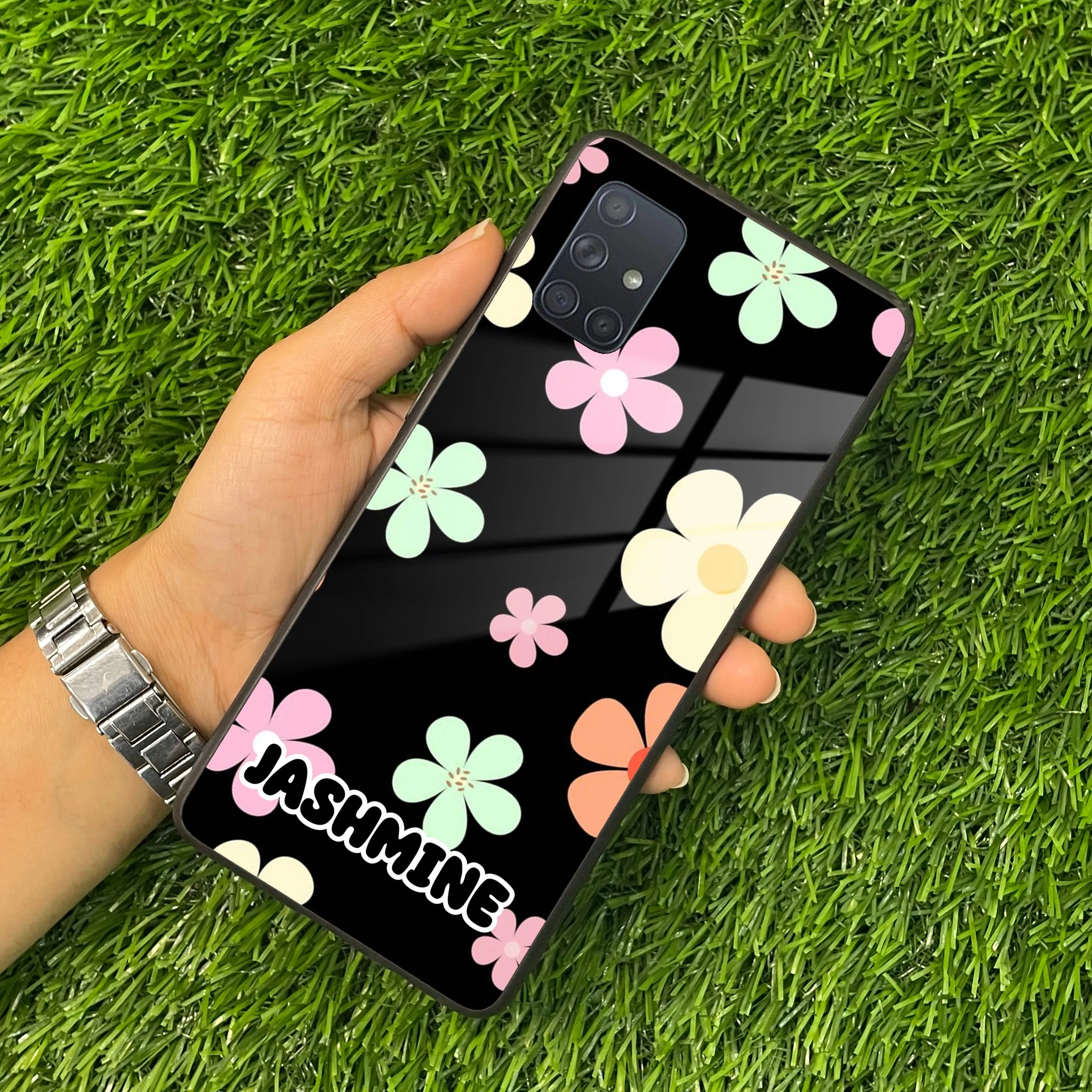 Colorfull Daisy Floral Glass Case Cover For Samsung