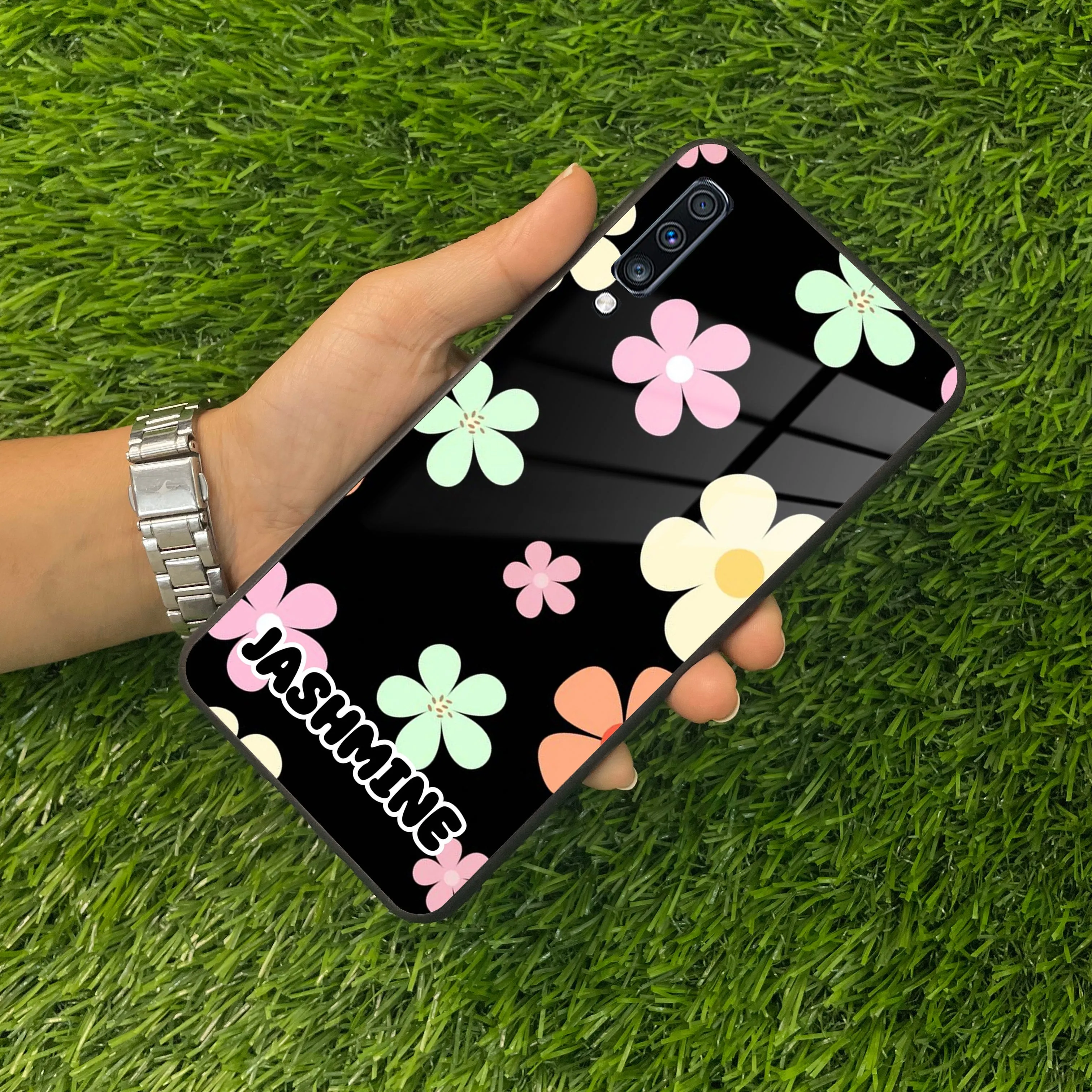 Colorfull Daisy Floral Glass Case Cover For Samsung