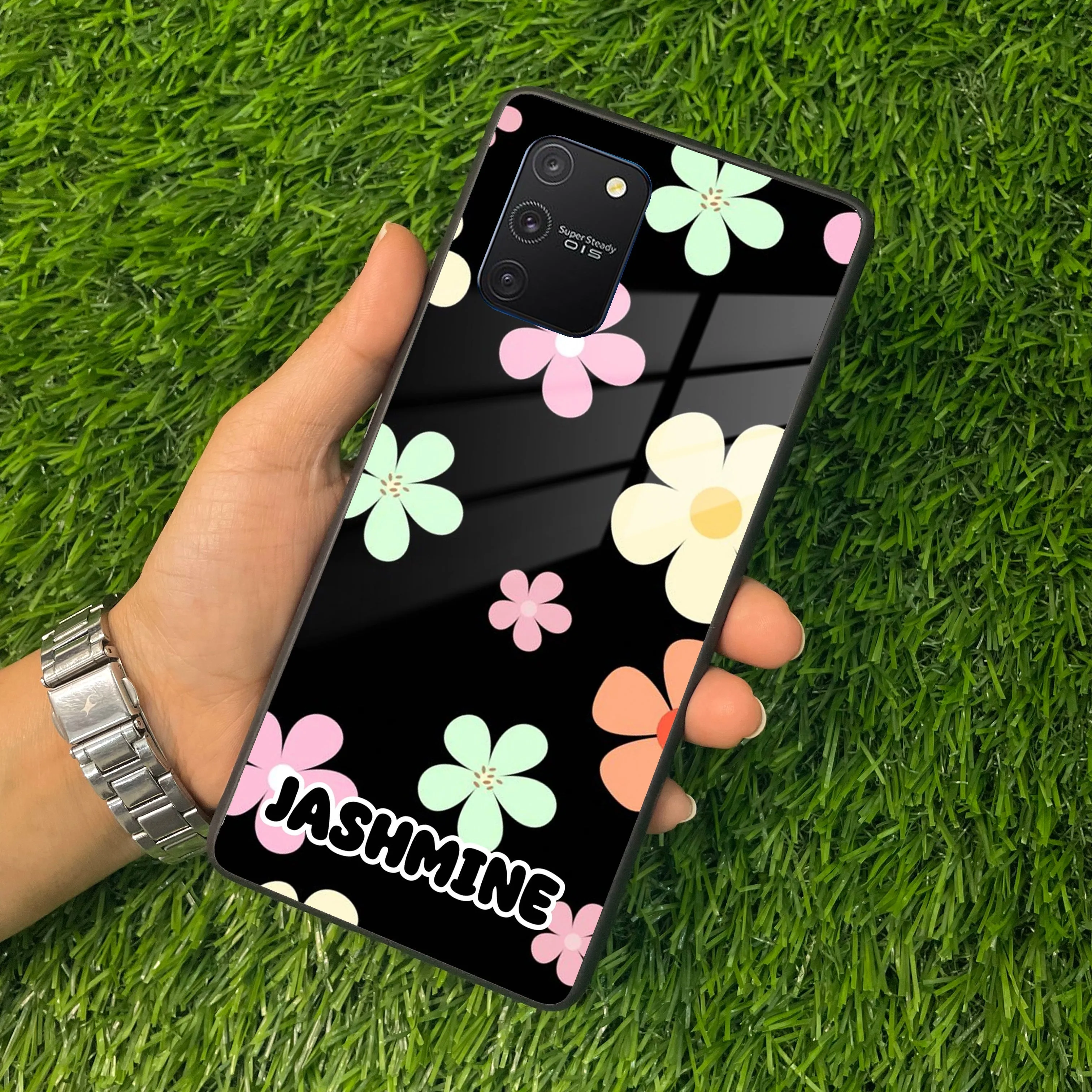 Colorfull Daisy Floral Glass Case Cover For Samsung