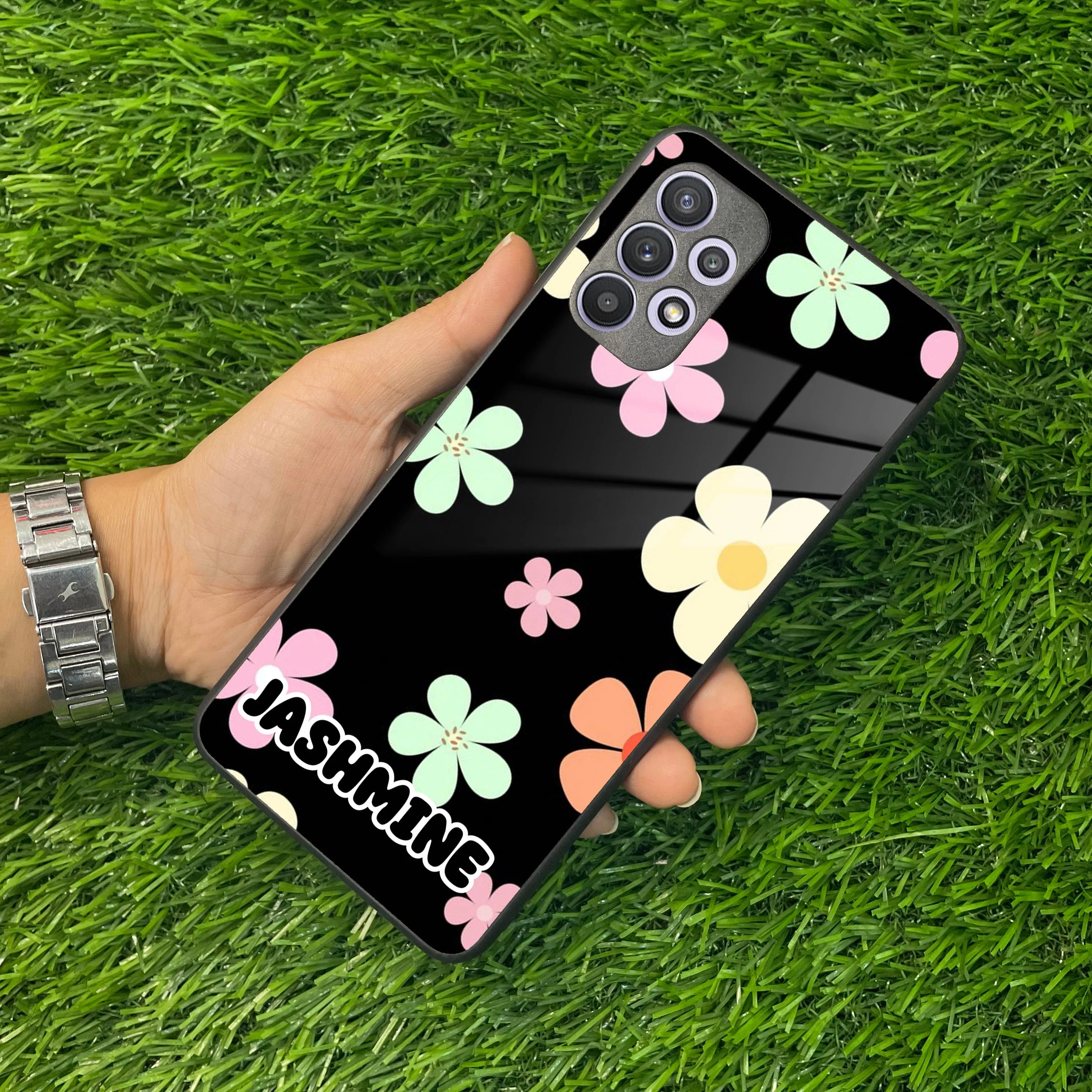 Colorfull Daisy Floral Glass Case Cover For Samsung