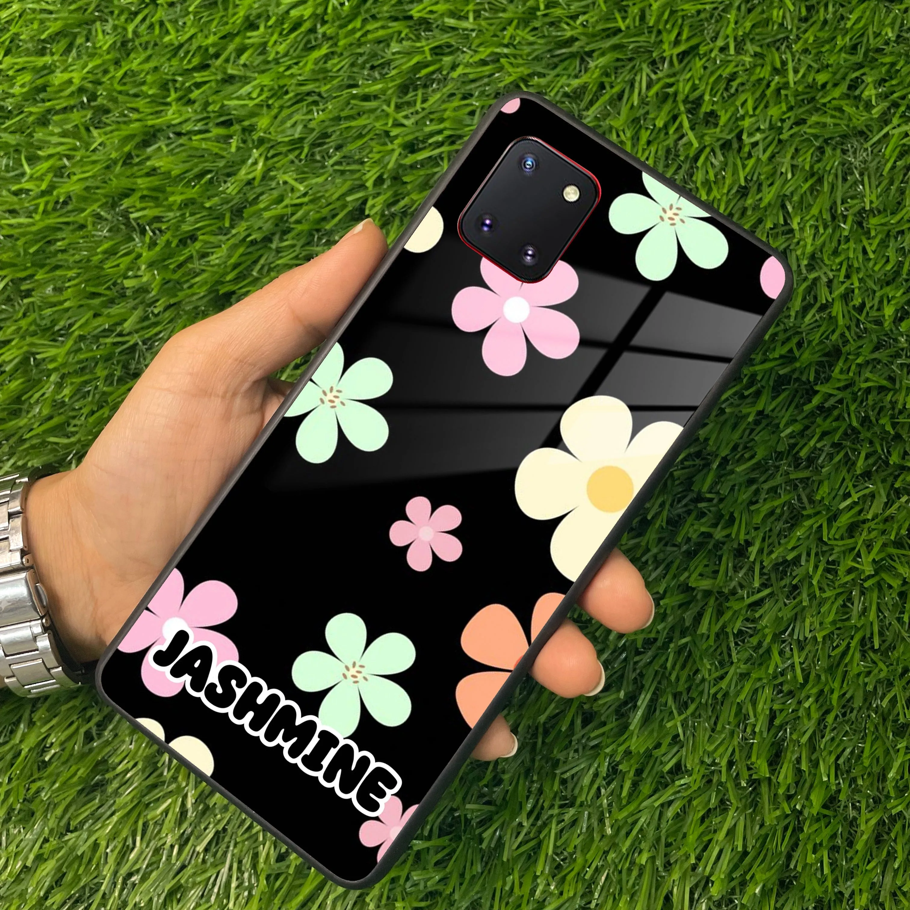 Colorfull Daisy Floral Glass Case Cover For Samsung