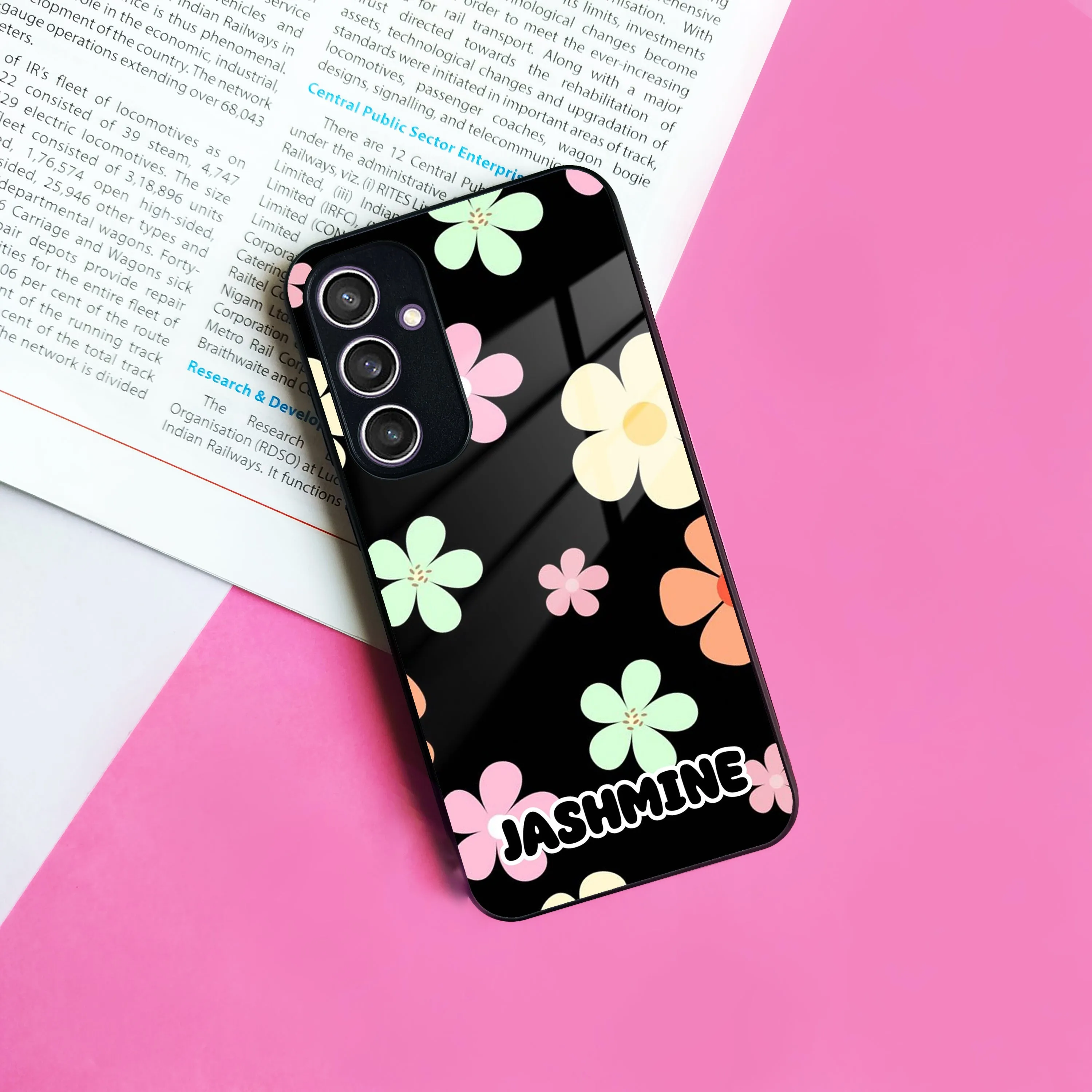 Colorfull Daisy Floral Glass Case Cover For Samsung