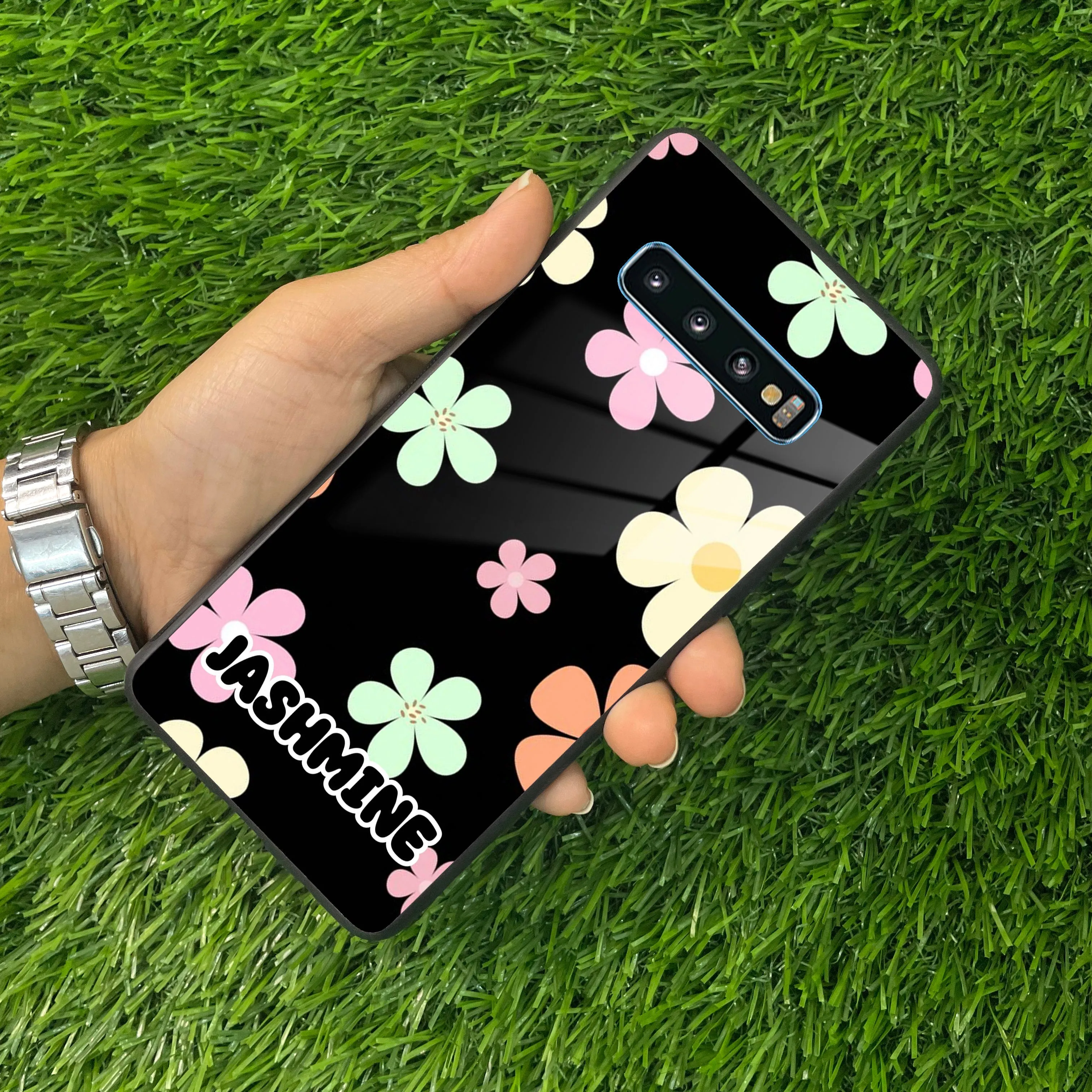 Colorfull Daisy Floral Glass Case Cover For Samsung