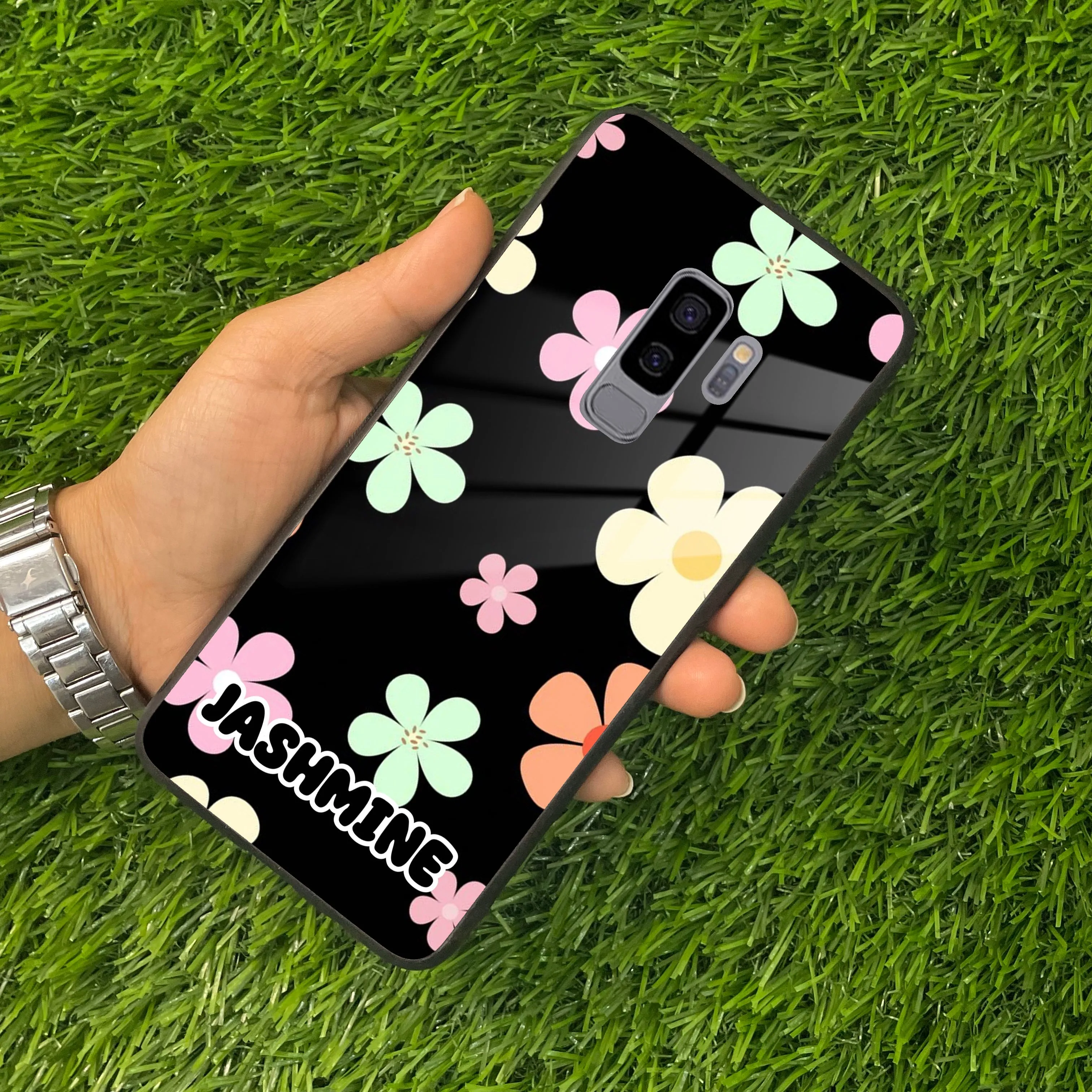 Colorfull Daisy Floral Glass Case Cover For Samsung