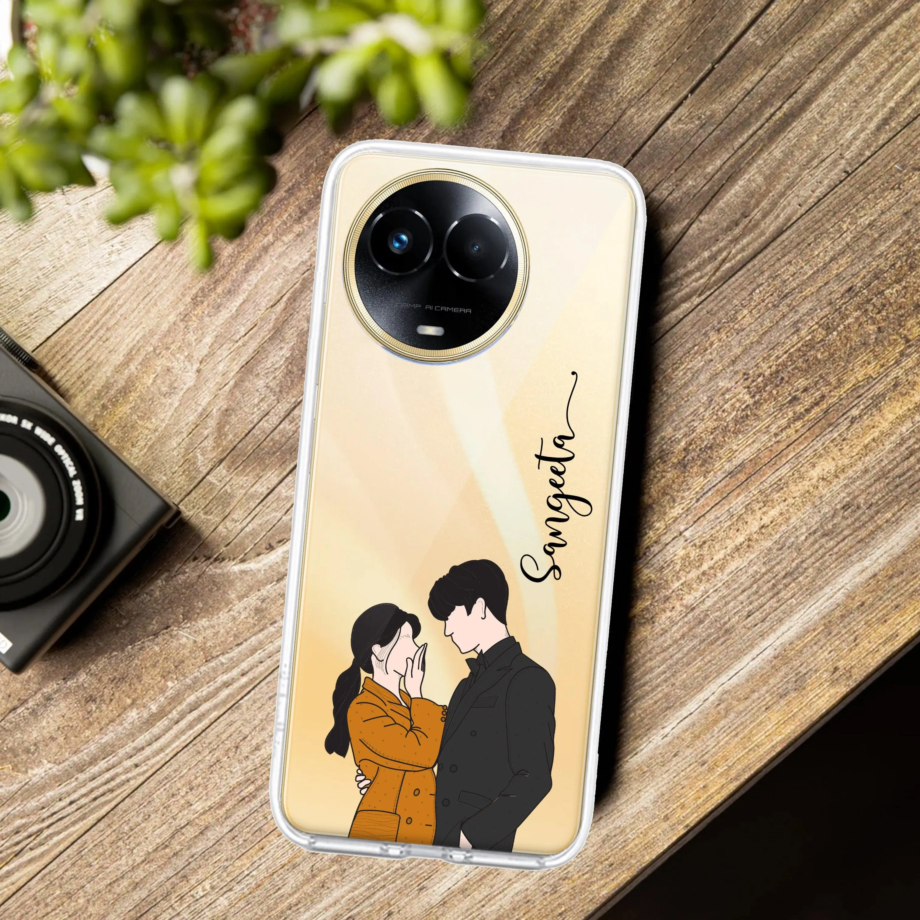 Couple Customize Transparent Silicon Case For Realme/Narzo