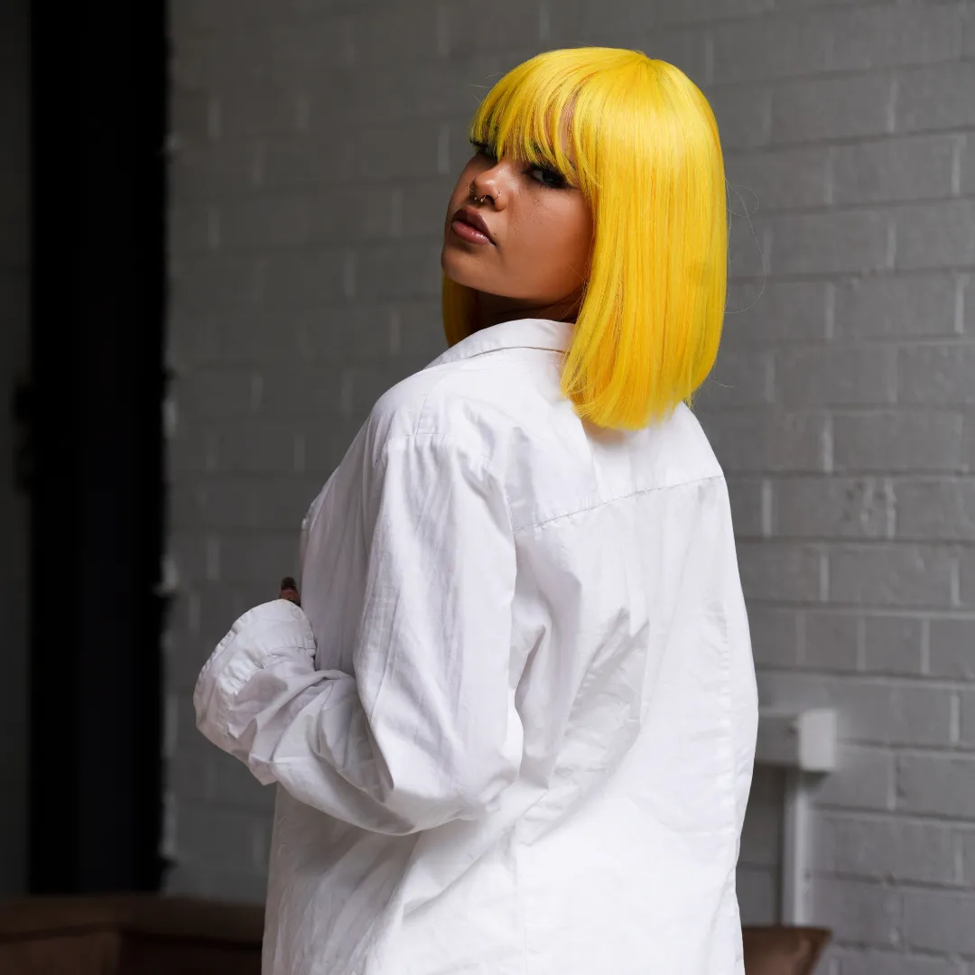 COURTNEY Yellow Fringe Wig